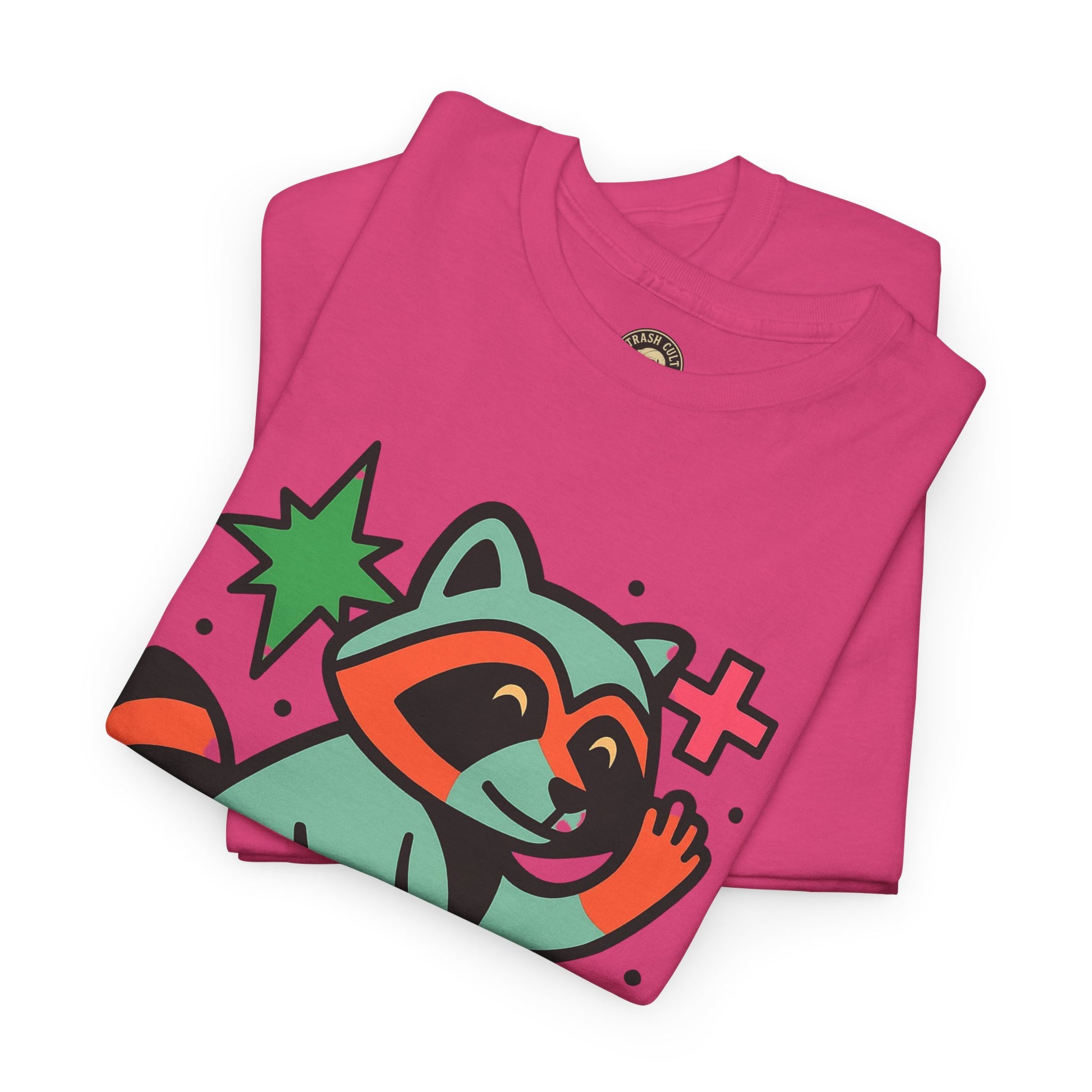 Playful Raccoon Unisex Heavy Cotton Tee | Cute Animal Shirt for Nature Lovers, Graphic Tee, Gift for Kids, Casual Wear, Eco-Friendly