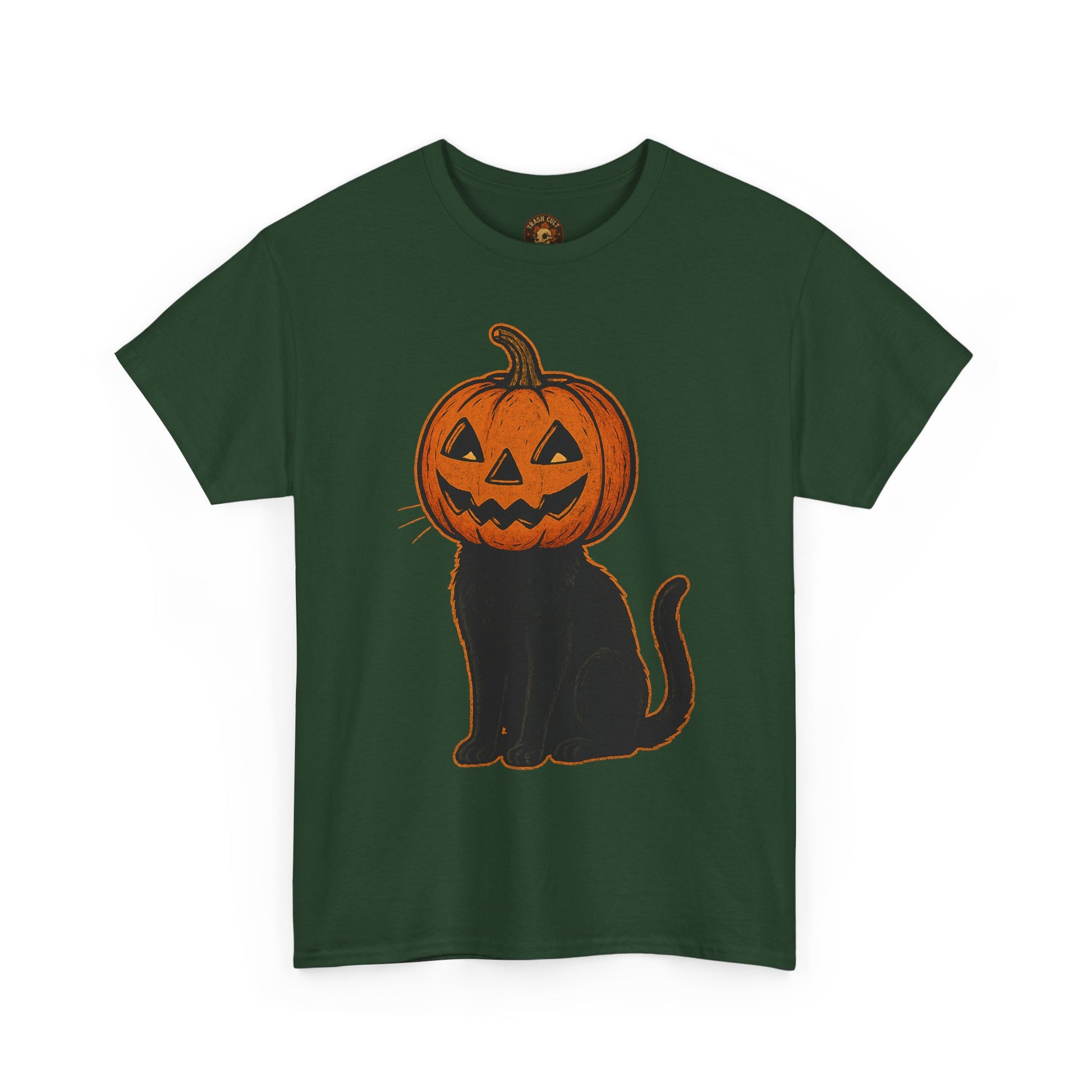 Black Cat Pumpkin Head Halloween T-Shirt – Jack O’Lantern Cat Design