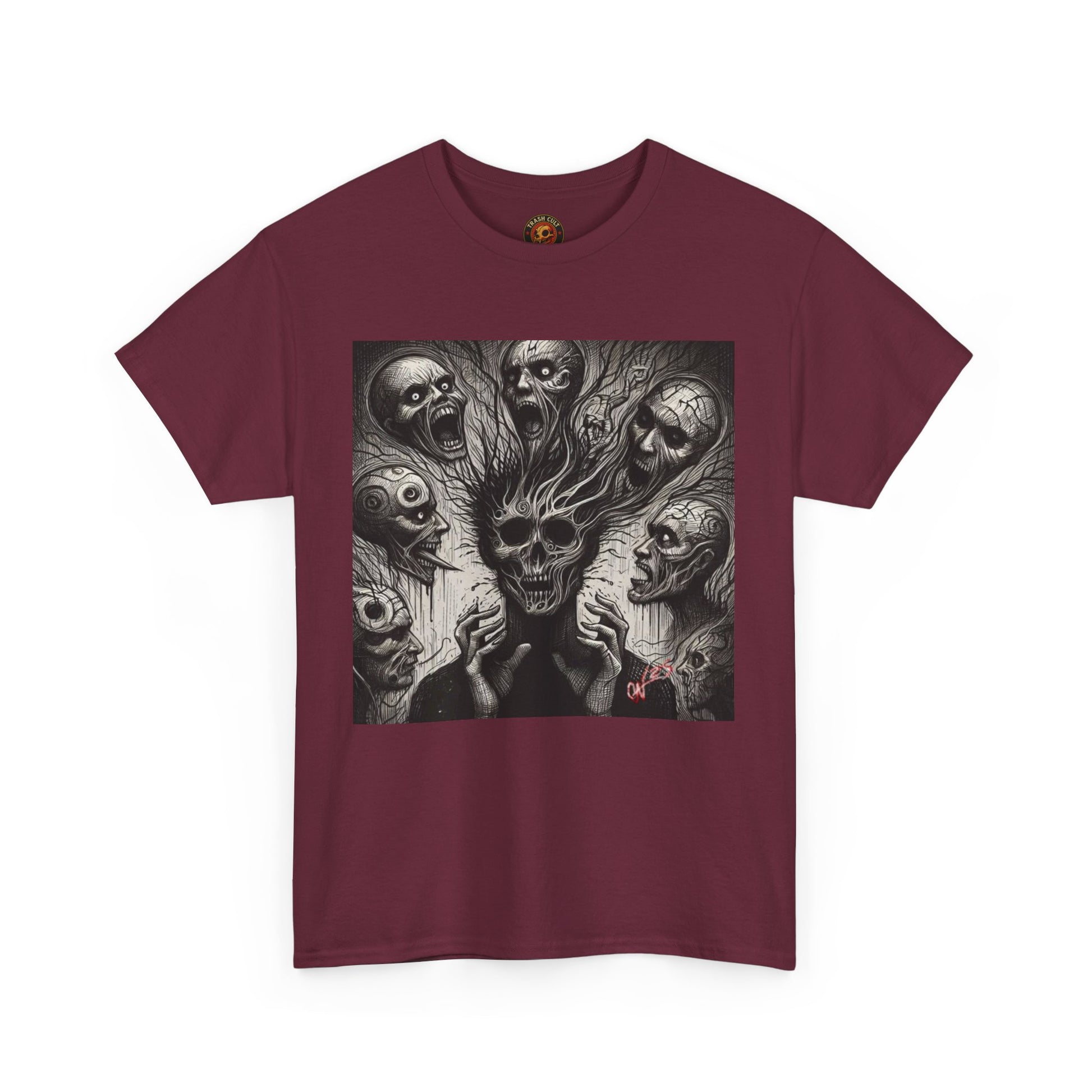 Xian Allen x Trash Cult Shirt – “Voices in the Void” | Horror Skull Scream T-Shirt