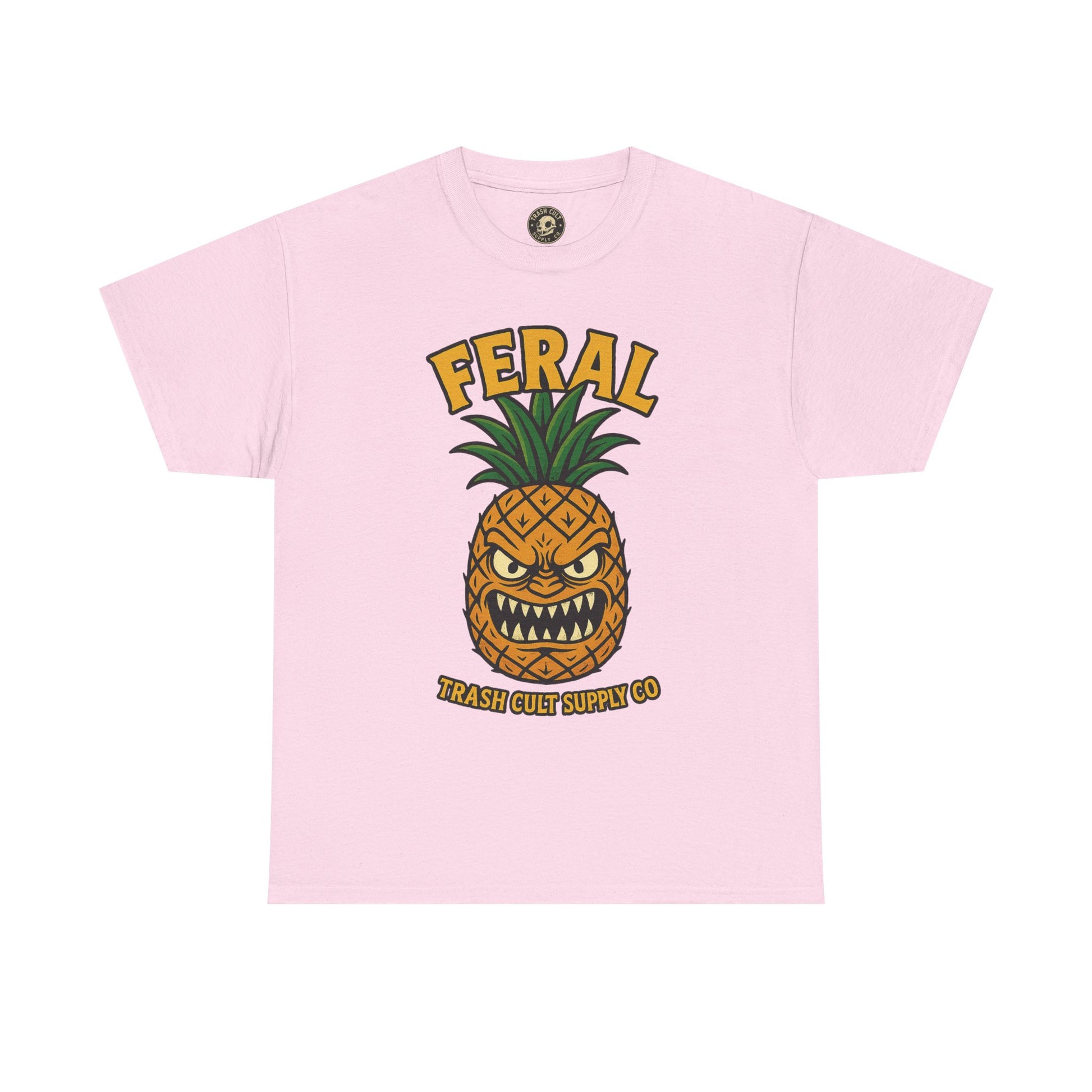 Feral Evil Pineapple Shirt – Aggressive Fruit Trashcore Tee – Gildan 5000 Unisex