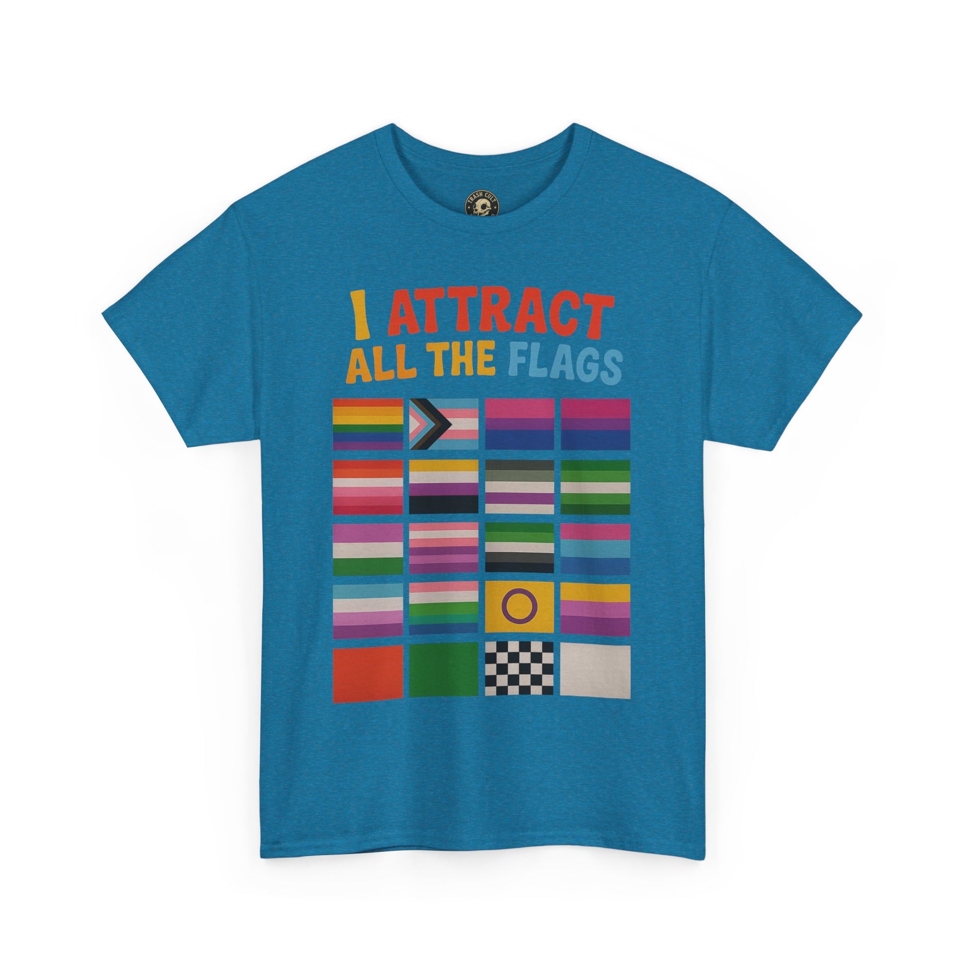 I Attract All The Flags LGBTQ Pride T-Shirt – Funny Inclusivity Shirt – Gildan 5000