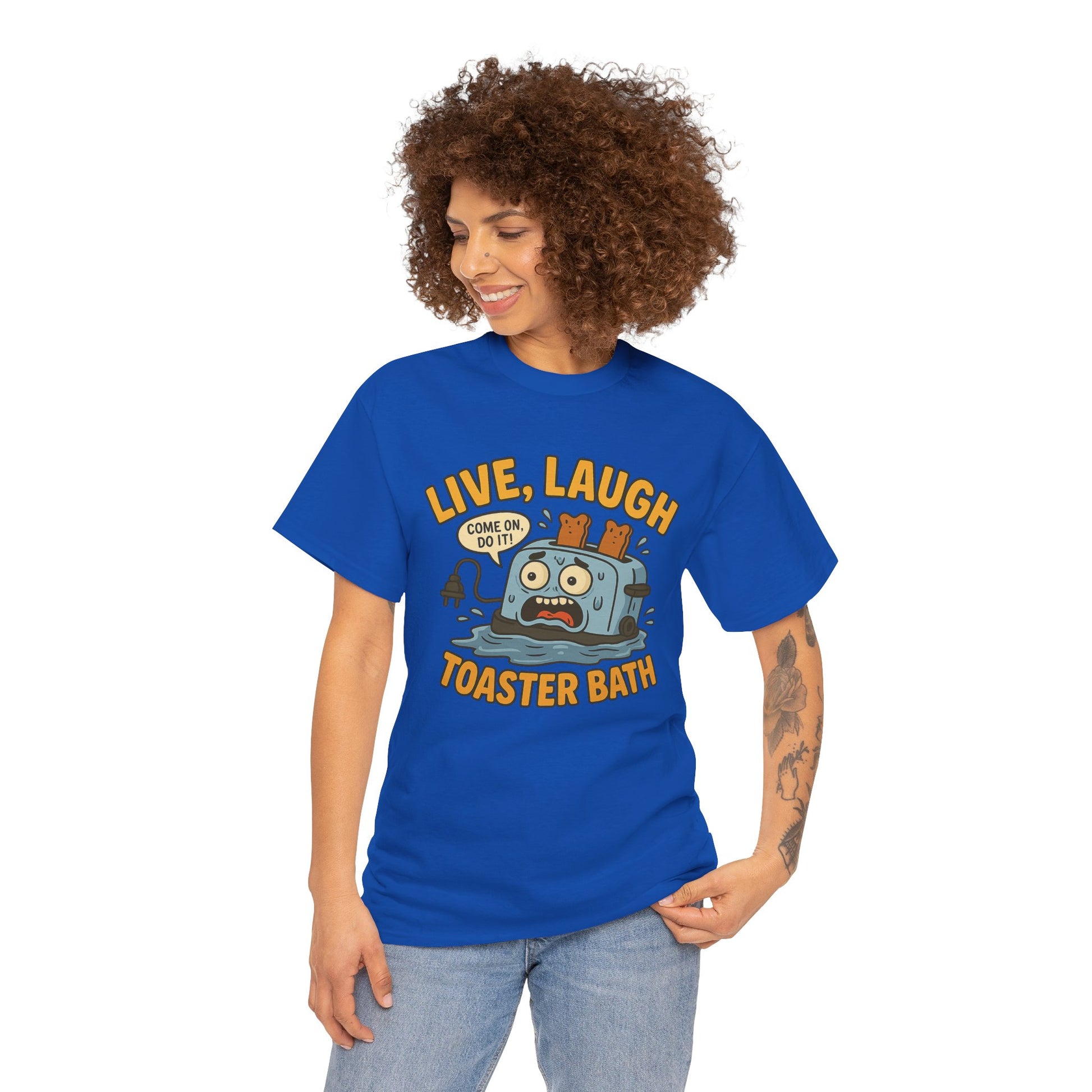 Funny Toaster Bath Tee, Humorous Unisex Shirt, Gift for Friends, Lightweight Cotton Tee, Birthday Party Outfit