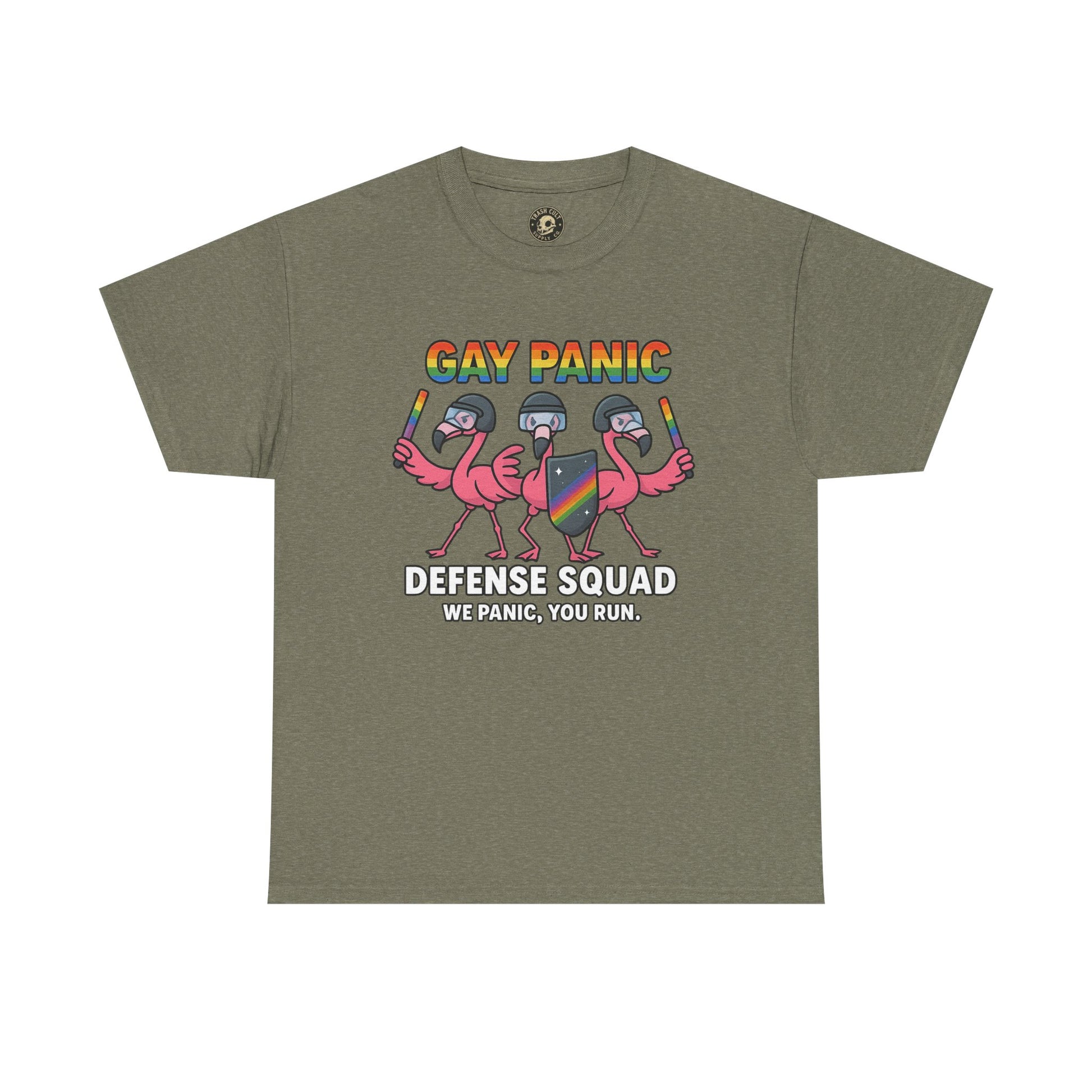 Gay Panic Defense Squad Unisex Heavy Cotton Tee, LGBTQ Pride Tee, Funny Graphic Shirt, Gift for Friends, Summer Fashion