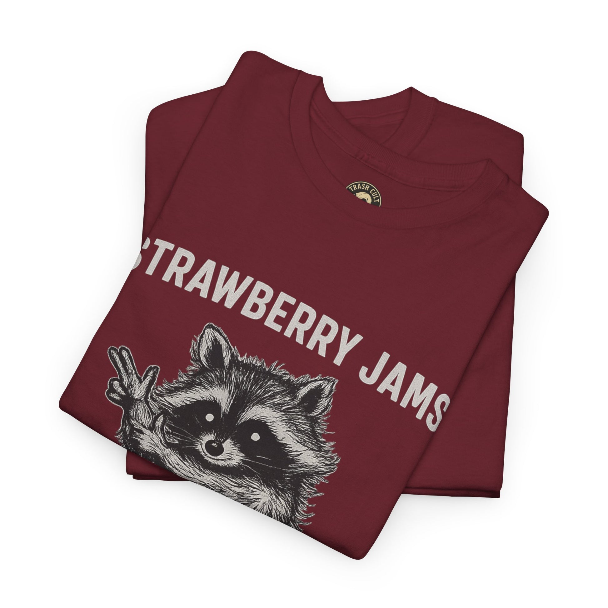 Strawberry Jams But My Glock Don’t Raccoon Shirt – Trash Cult Supply Co. Gildan 5000 Tee