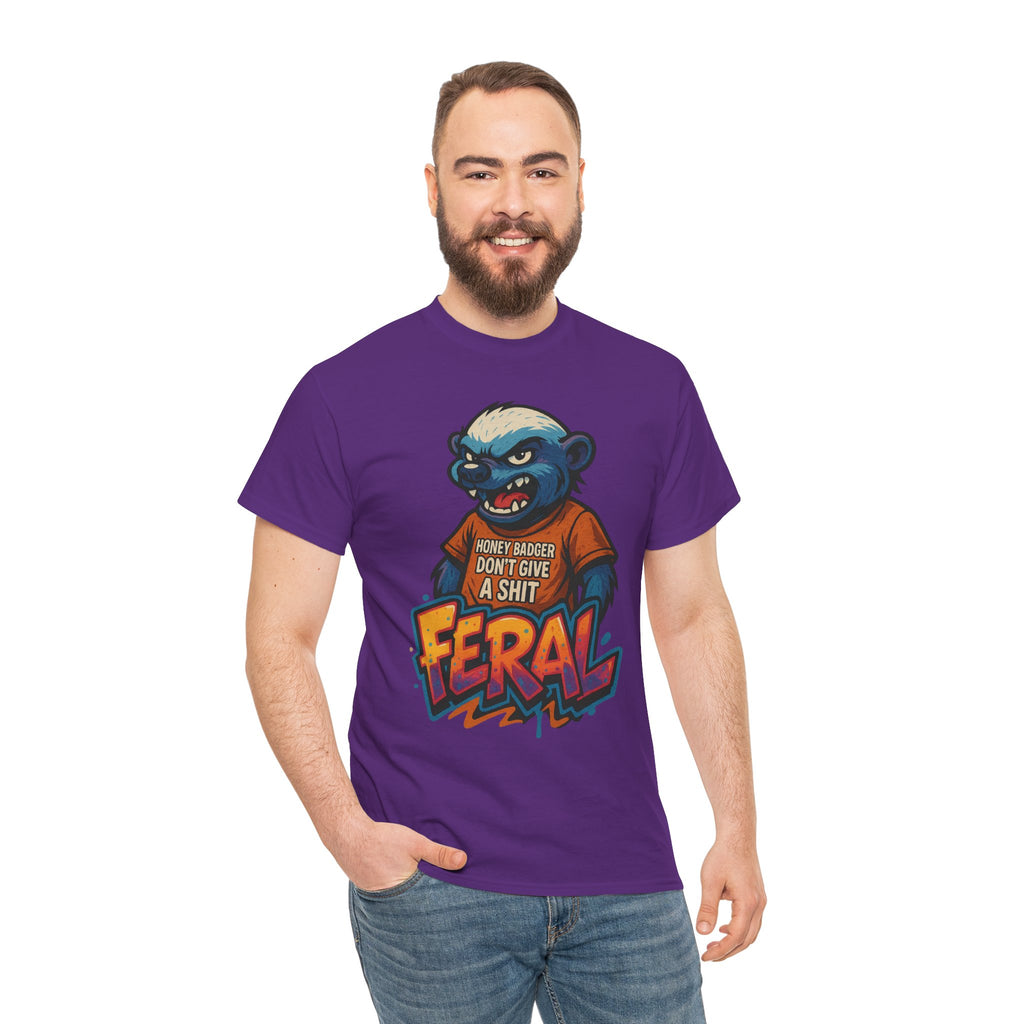 Feral Graphic Tee, Unisex Heavy Cotton T-Shirt for Casual Wear, Gift for Animal Lovers, Unique Streetwear, Funny Graphic Shirt
