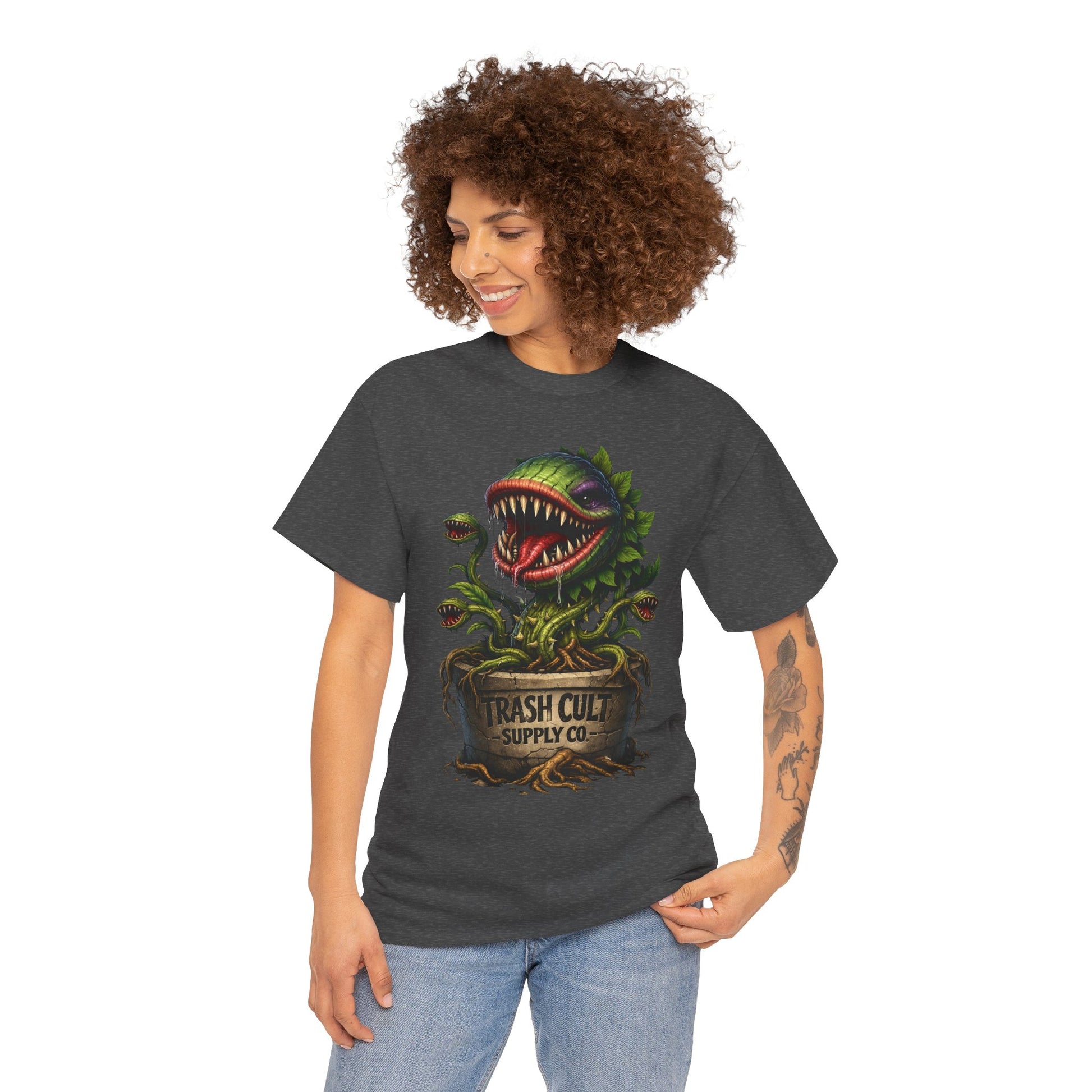 Carnivorous Plant Graphic Tee — "Trash Cult Supply Co." Potted Monster Shirt