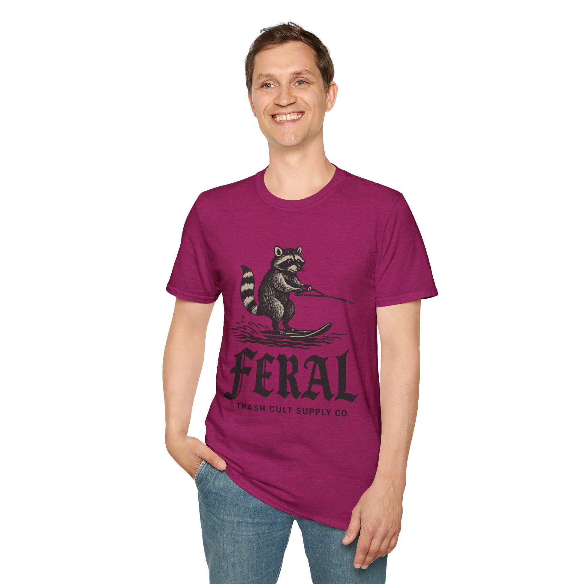 Feral Water Skiing Raccoon Vintage Shirt – Trash Cult Supply Co. | Gildan 2000 Softstyle