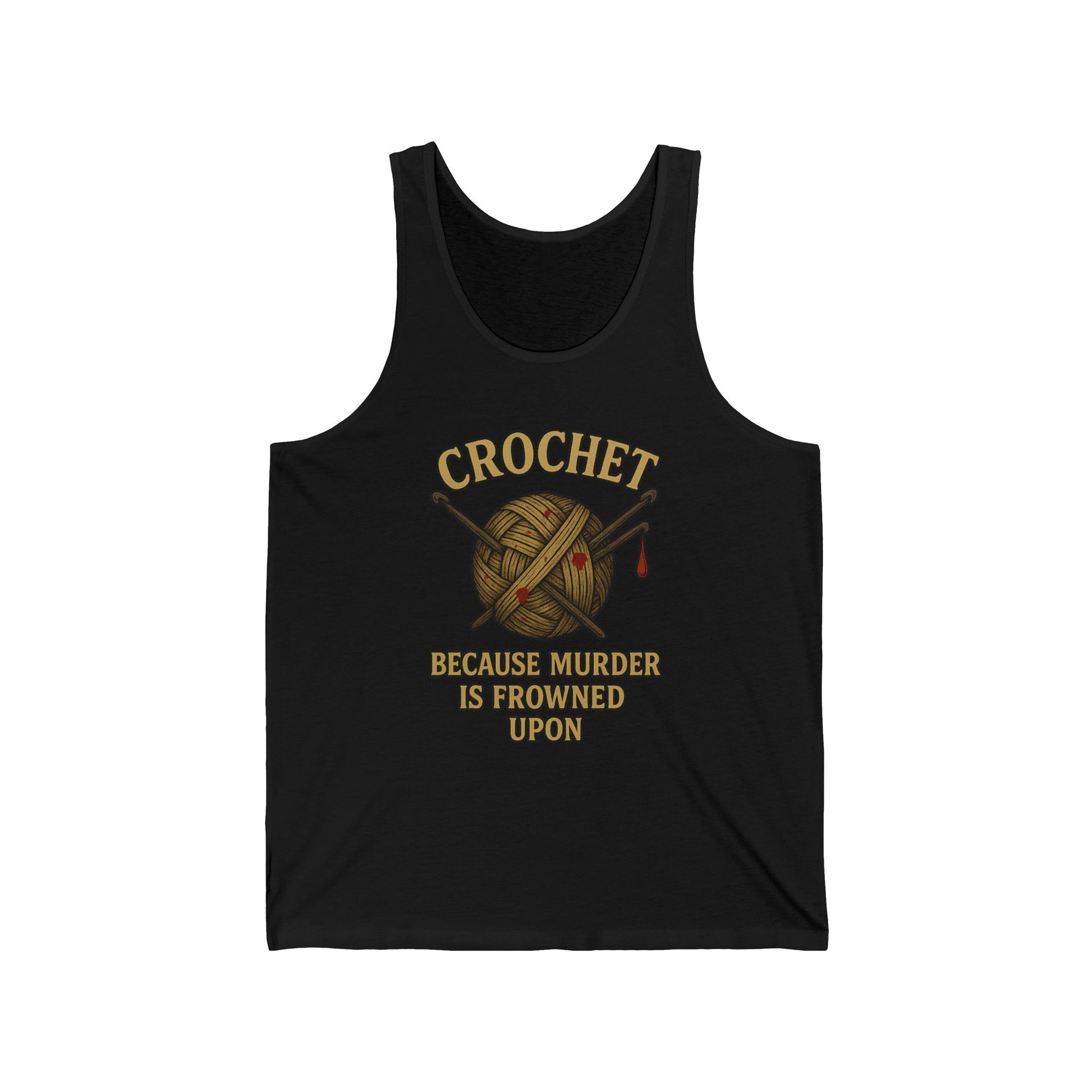 Crochet Humor Unisex Jersey Tank - Perfect Gift for Crafters, Summer Wear, DIY Lovers, Funny Crochet Lovers, Crafter's Apparel