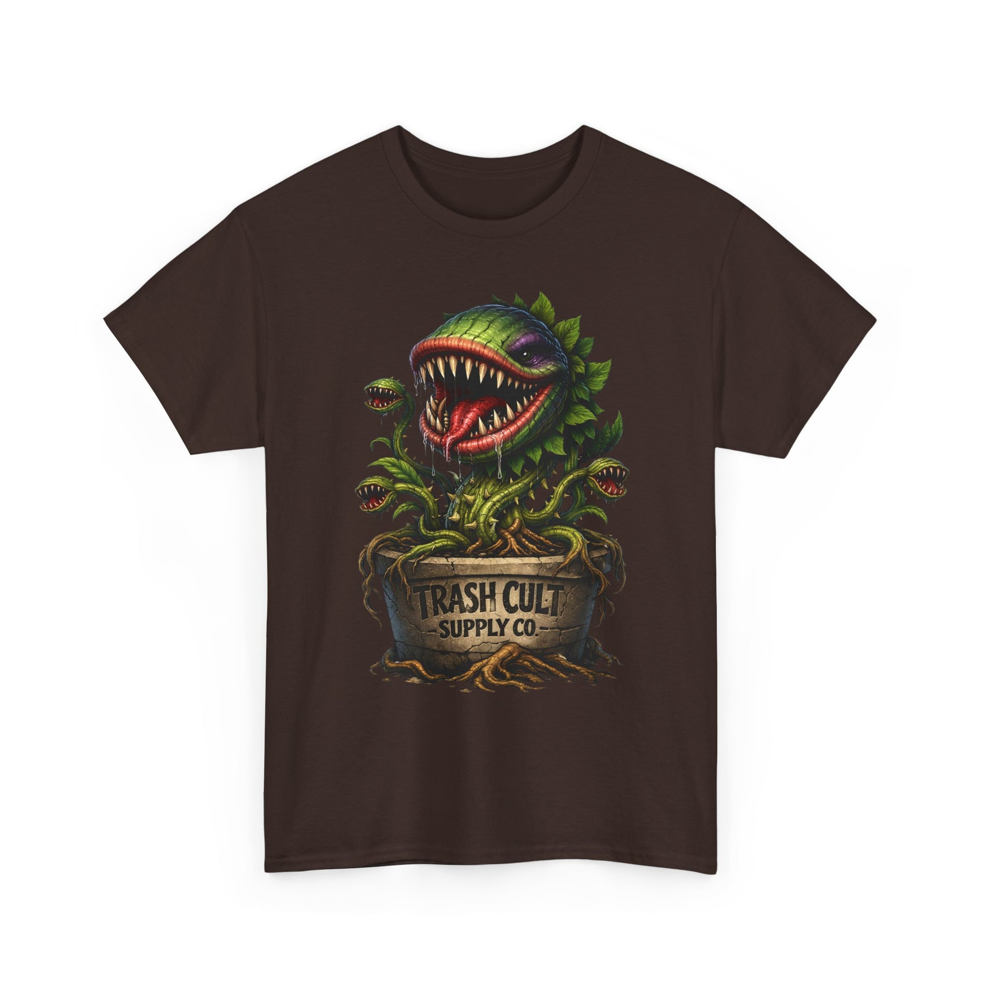 Carnivorous Plant Graphic Tee — "Trash Cult Supply Co." Potted Monster Shirt