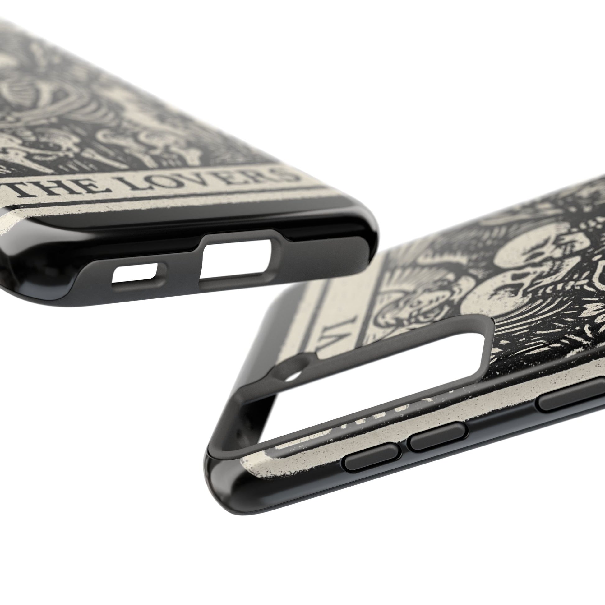 Tough Phone Case with Skeleton Lovers Design, Gothic Phone Cover, Unique Couples Gift, Halloween Accessory, Edgy Tech Design