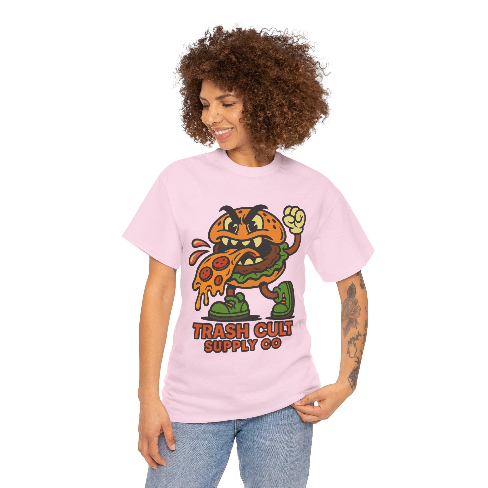 Angry Burger Pizza Spitter Tee – Trash Cult Supply Co | Gildan 5000 Shirt