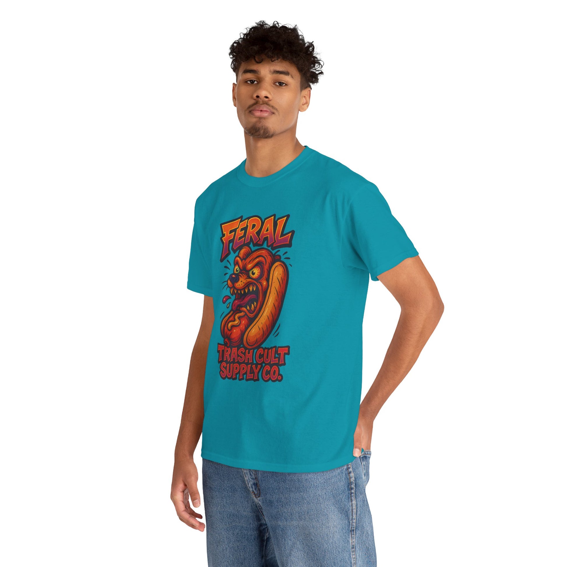 Feral Hot Dog Shirt – Bold Trashcore Art Tee | Trash Cult Supply Co | Gildan 5000 Unisex Fit