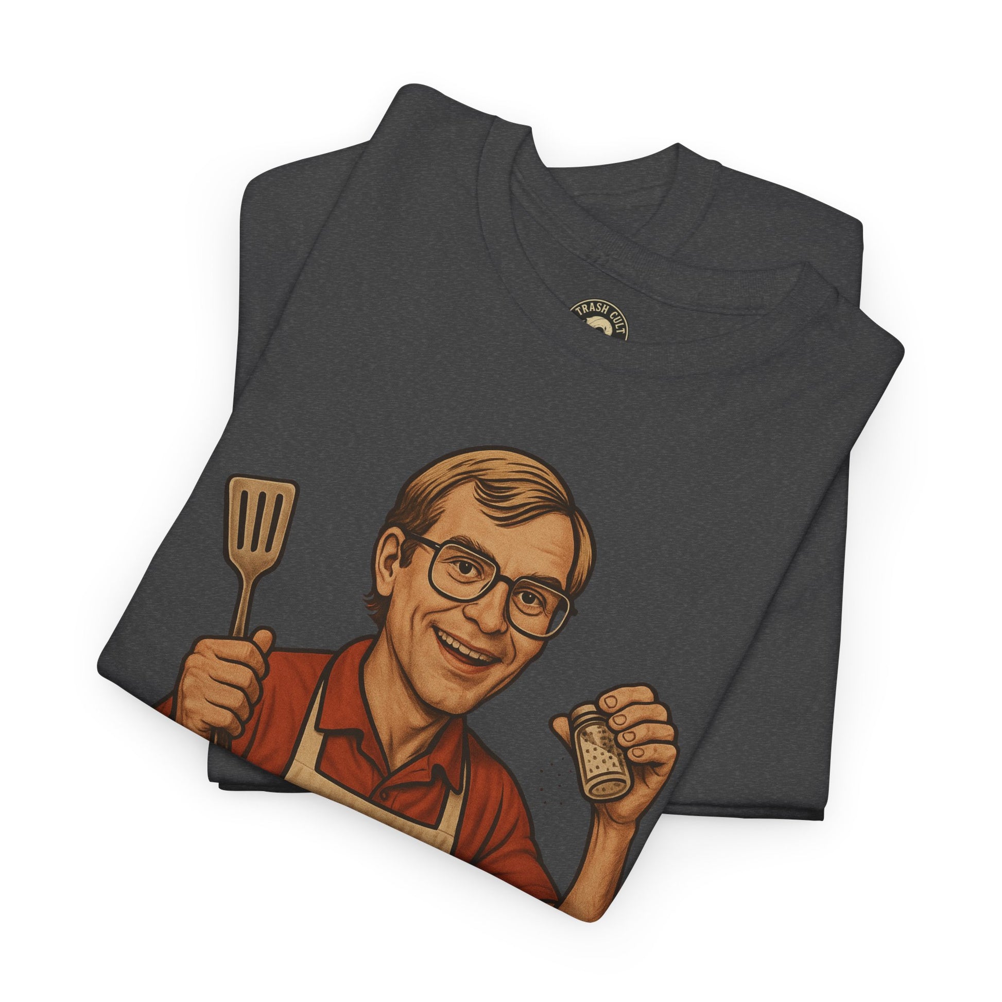 Kiss the Cook Dark Humor Chef Shirt – Creepy Retro Kitchen Parody
