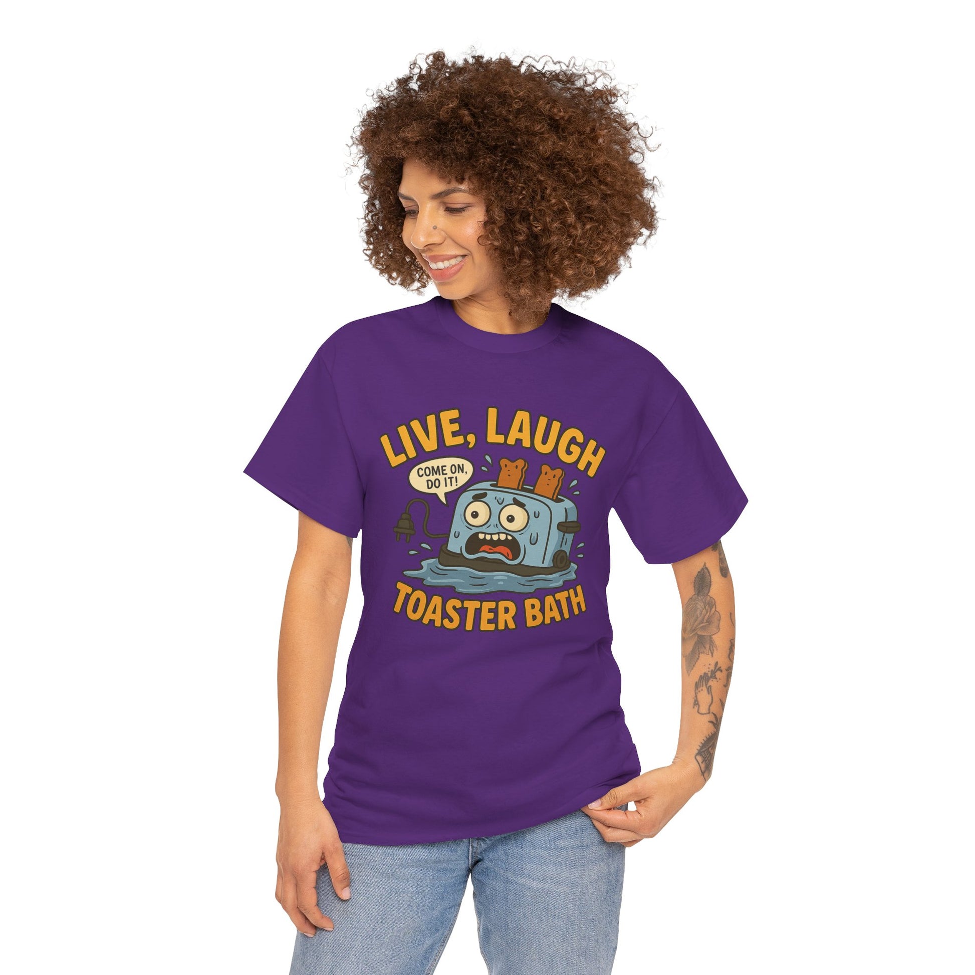 Funny Toaster Bath Tee, Humorous Unisex Shirt, Gift for Friends, Lightweight Cotton Tee, Birthday Party Outfit