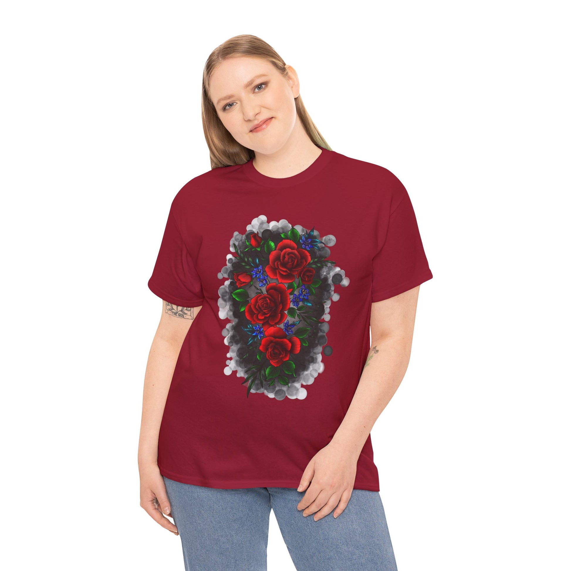 Floral Smoke Tattoo T-Shirt – Lara Davenport x Trash Cult Supply Co. Collab (Gildan 5000)
