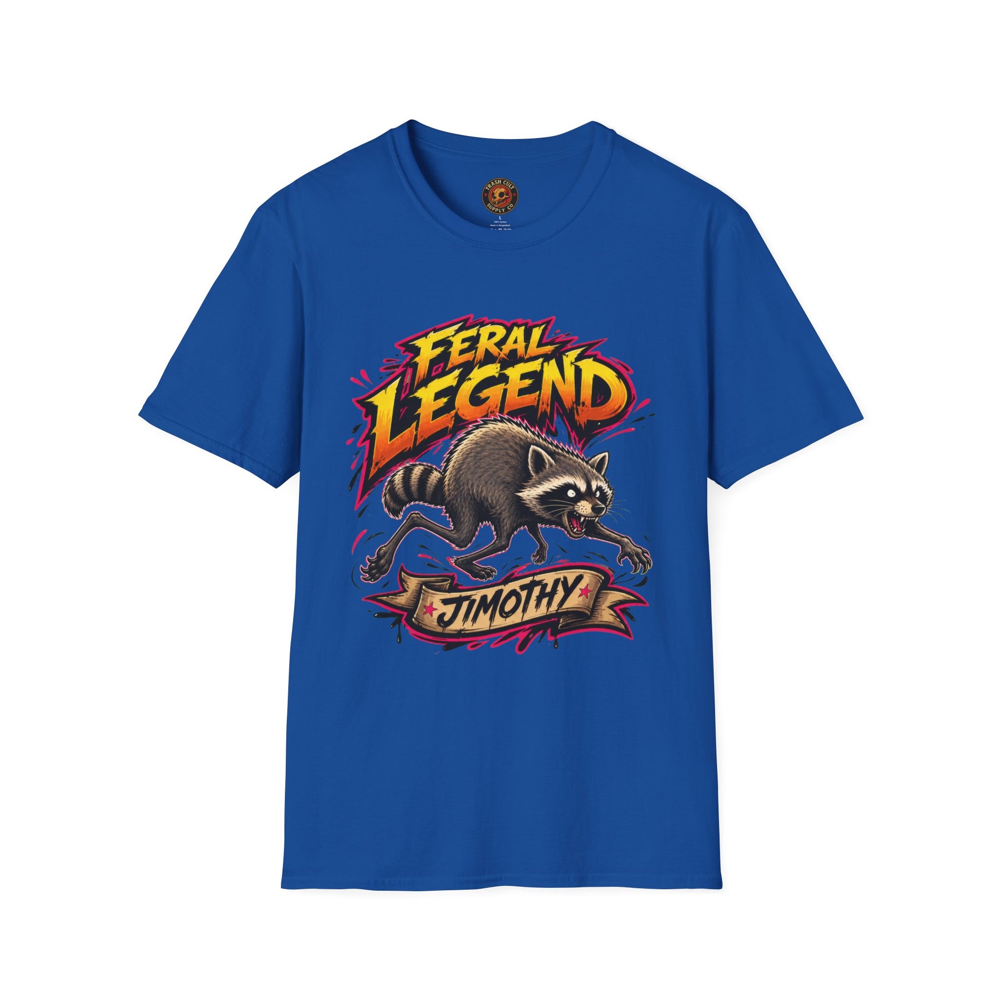 Feral Legend Raccoon Jimothy T-Shirt — Bold Graphic Tee