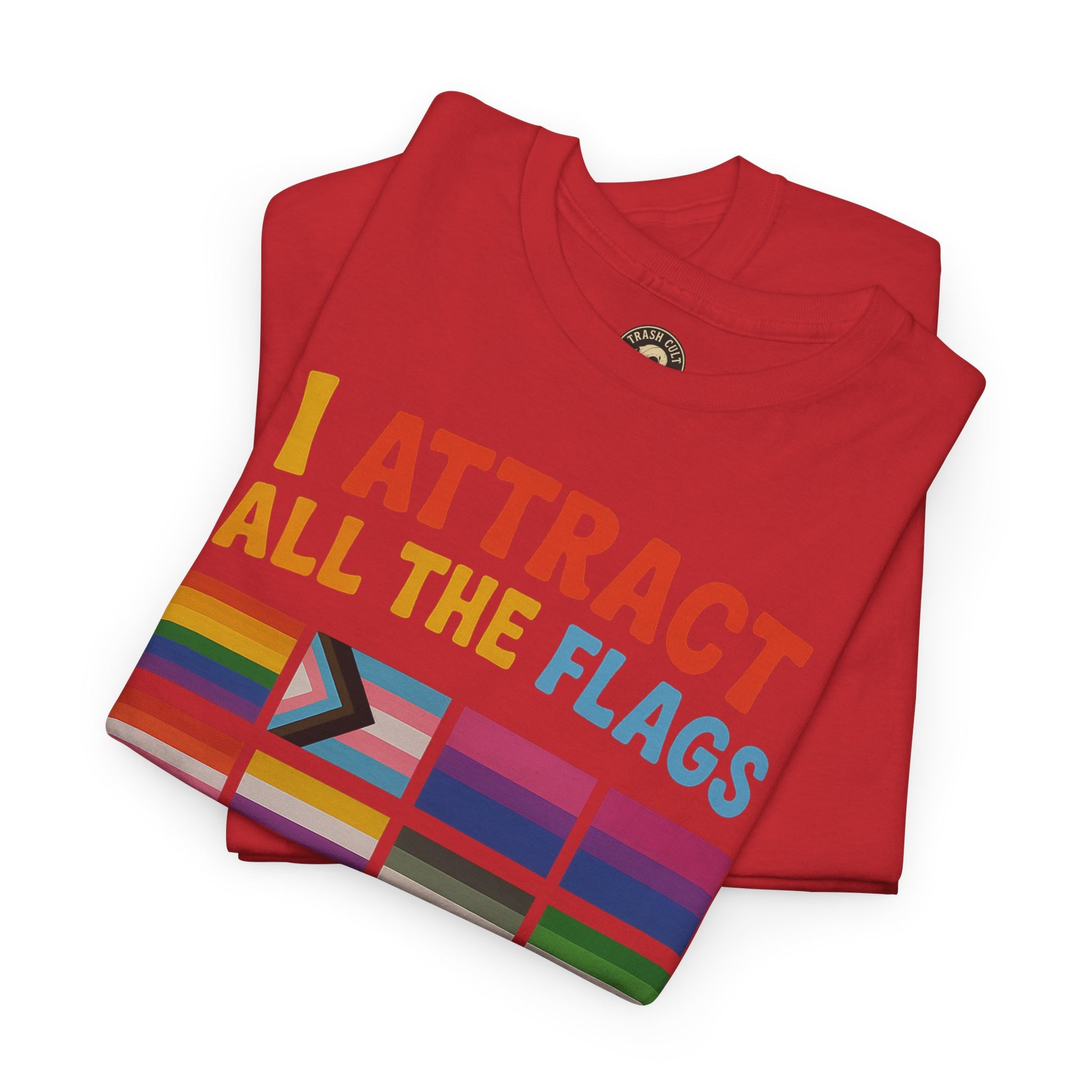 I Attract All The Flags LGBTQ Pride T-Shirt – Funny Inclusivity Shirt – Gildan 5000