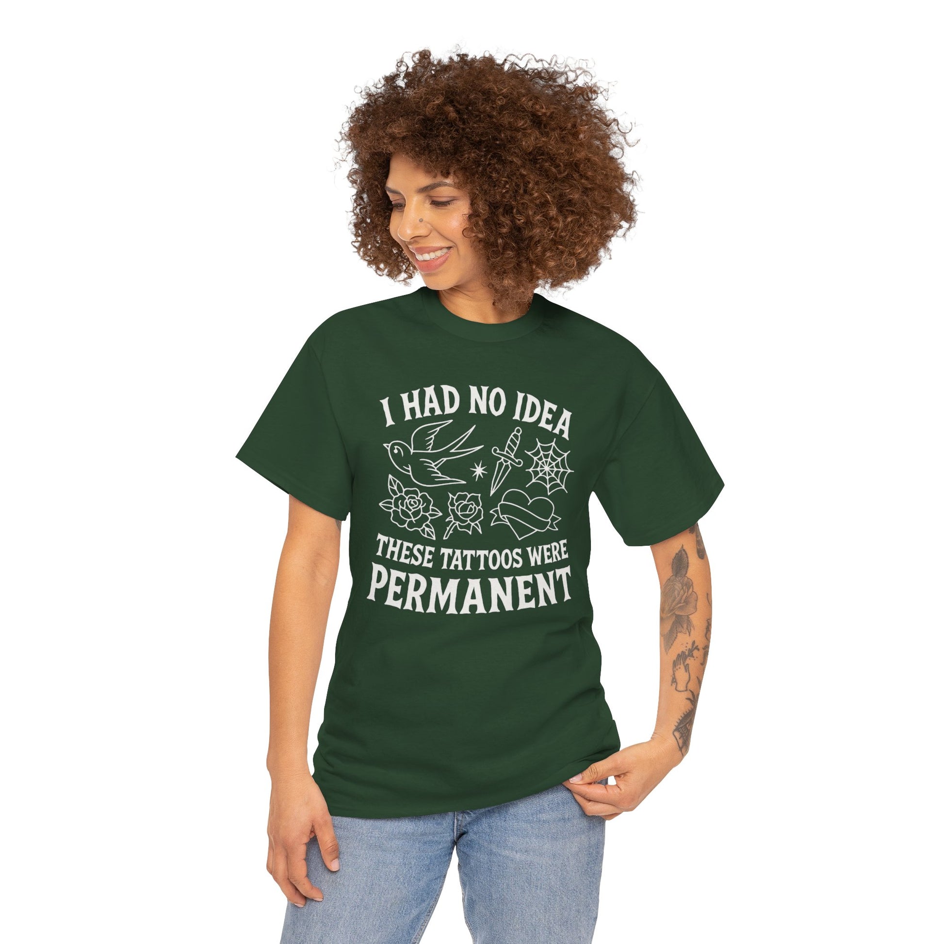I Had No Idea These Tattoos Were Permanent Shirt – Funny Tattoo Flash Tee – Gildan 5000