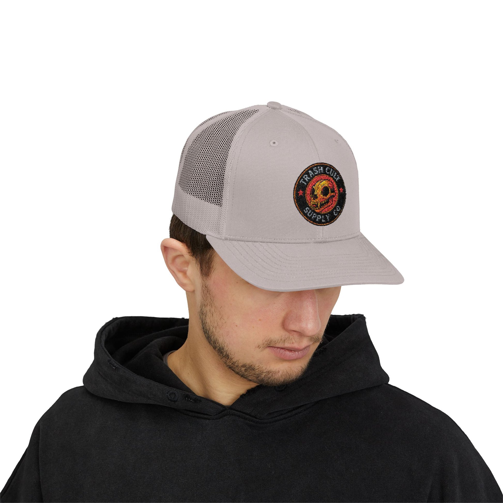 Trash Cult Supply Co. Trucker Hat – Embroidered Logo Snapback Cap