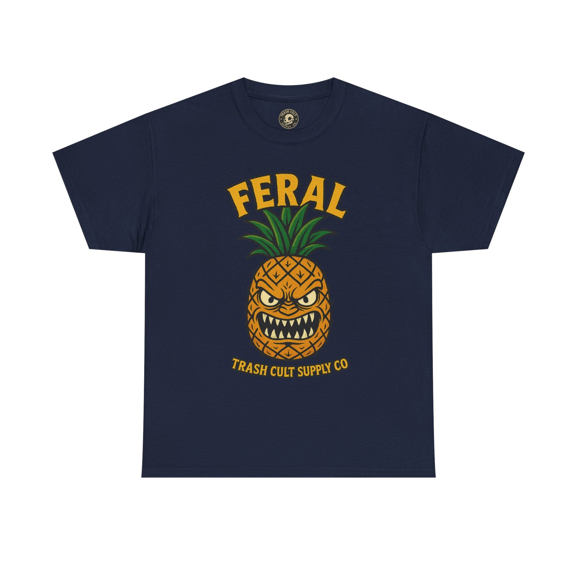 Feral Evil Pineapple Shirt – Aggressive Fruit Trashcore Tee – Gildan 5000 Unisex