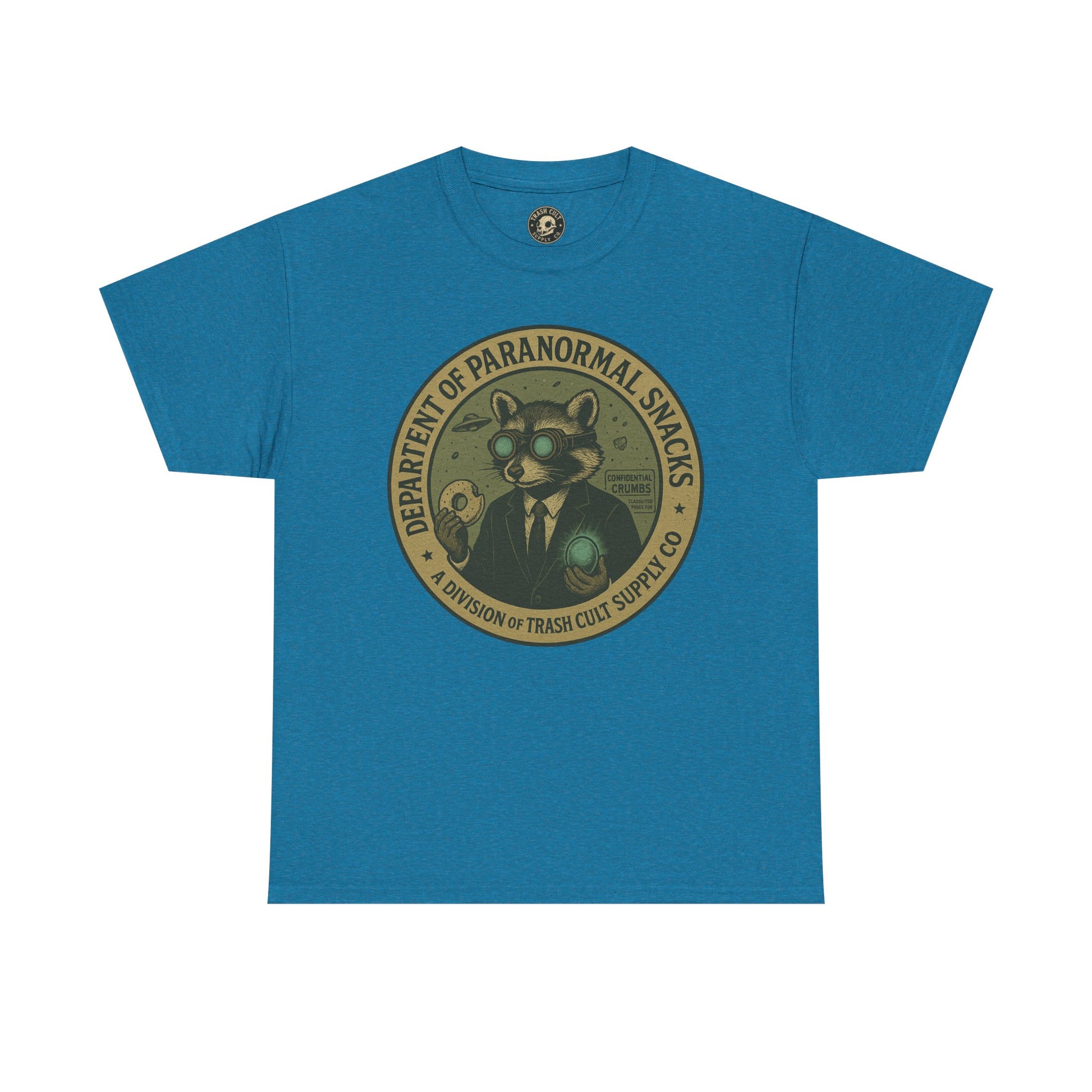 Department of Paranormal Snacks Shirt – Trash Cult Supply Co – Vintage Cryptid Division Tee – Gildan 5000