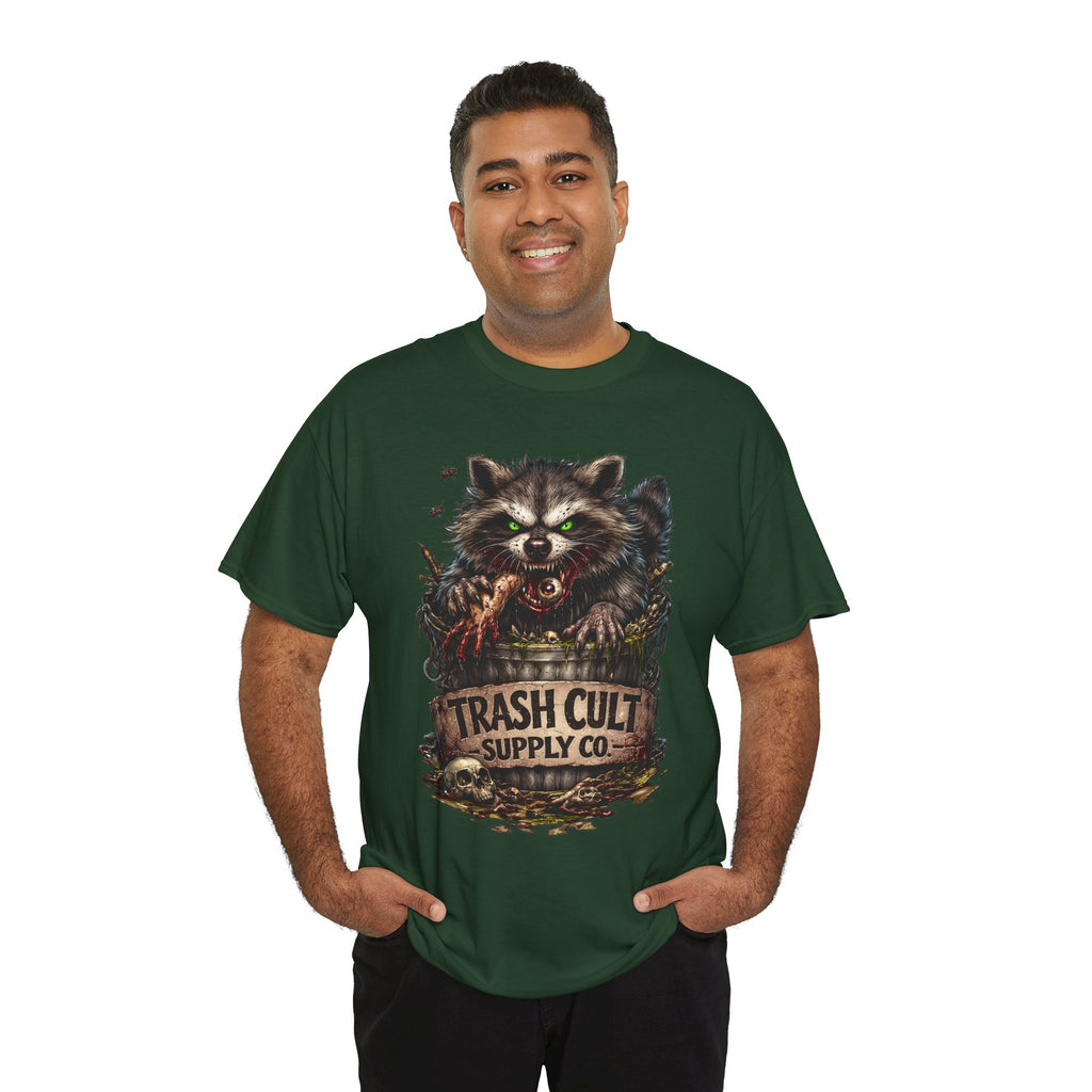 Raccoon 'Trash Cult Supply Co.' Graphic Tee — Vintage Grunge Animal Streetwear