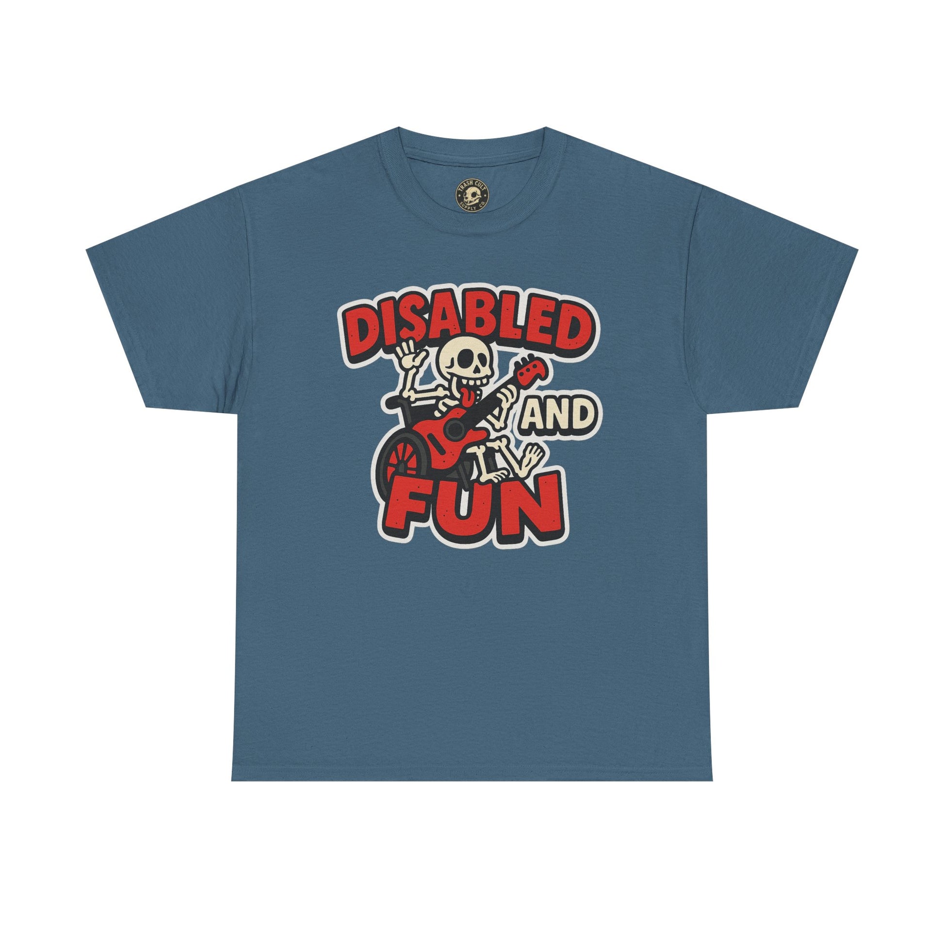 Disabled and Fun Unisex Heavy Cotton Tee, Casual Shirt, Gift for Friends, Music Lovers Gift, Fun T-Shirt, Halloween Wear, Everyday Comfort