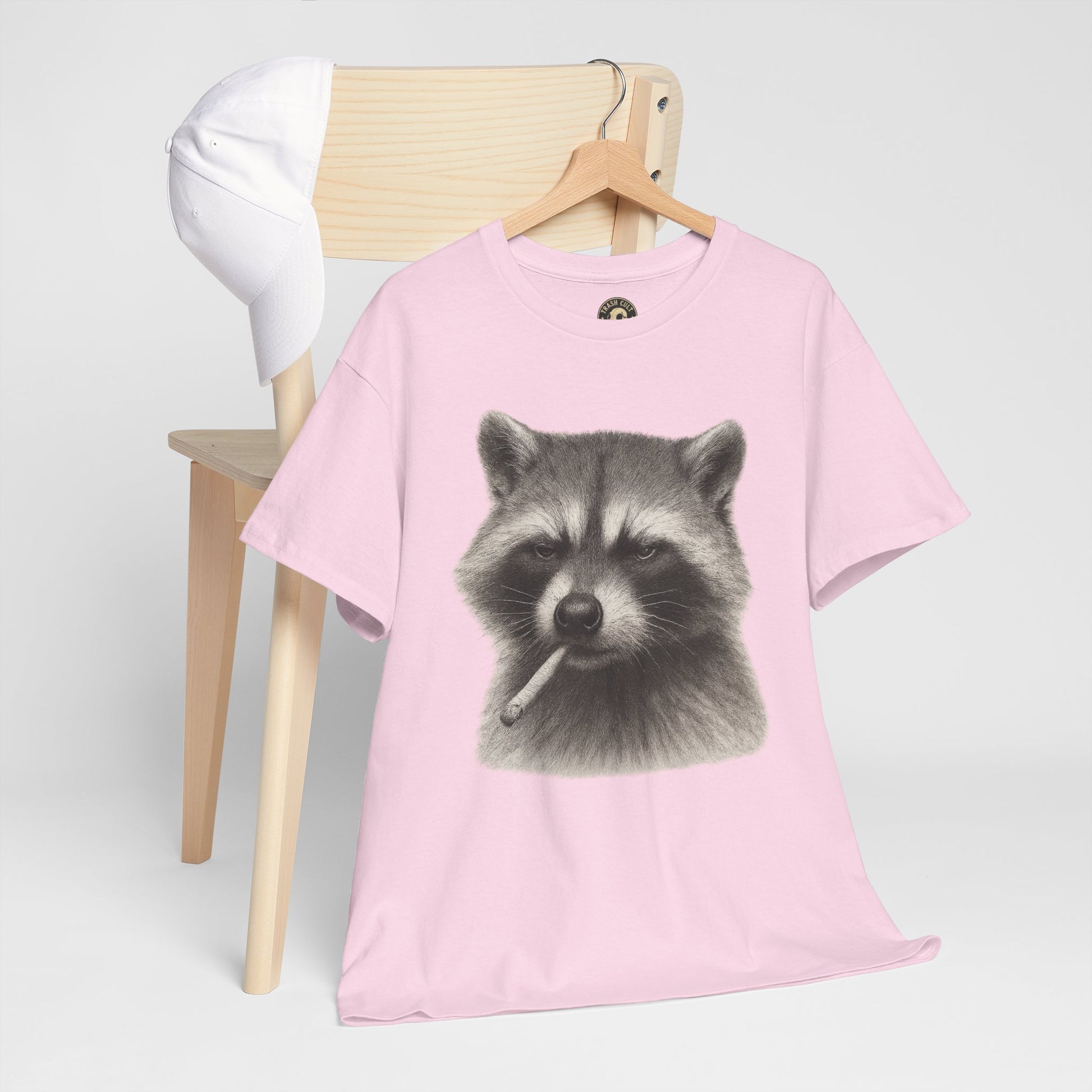 Dirty Harry Raccoon Halftone Shirt – Soft Grit Aesthetic, Smoking Trash Panda Graphic Tee