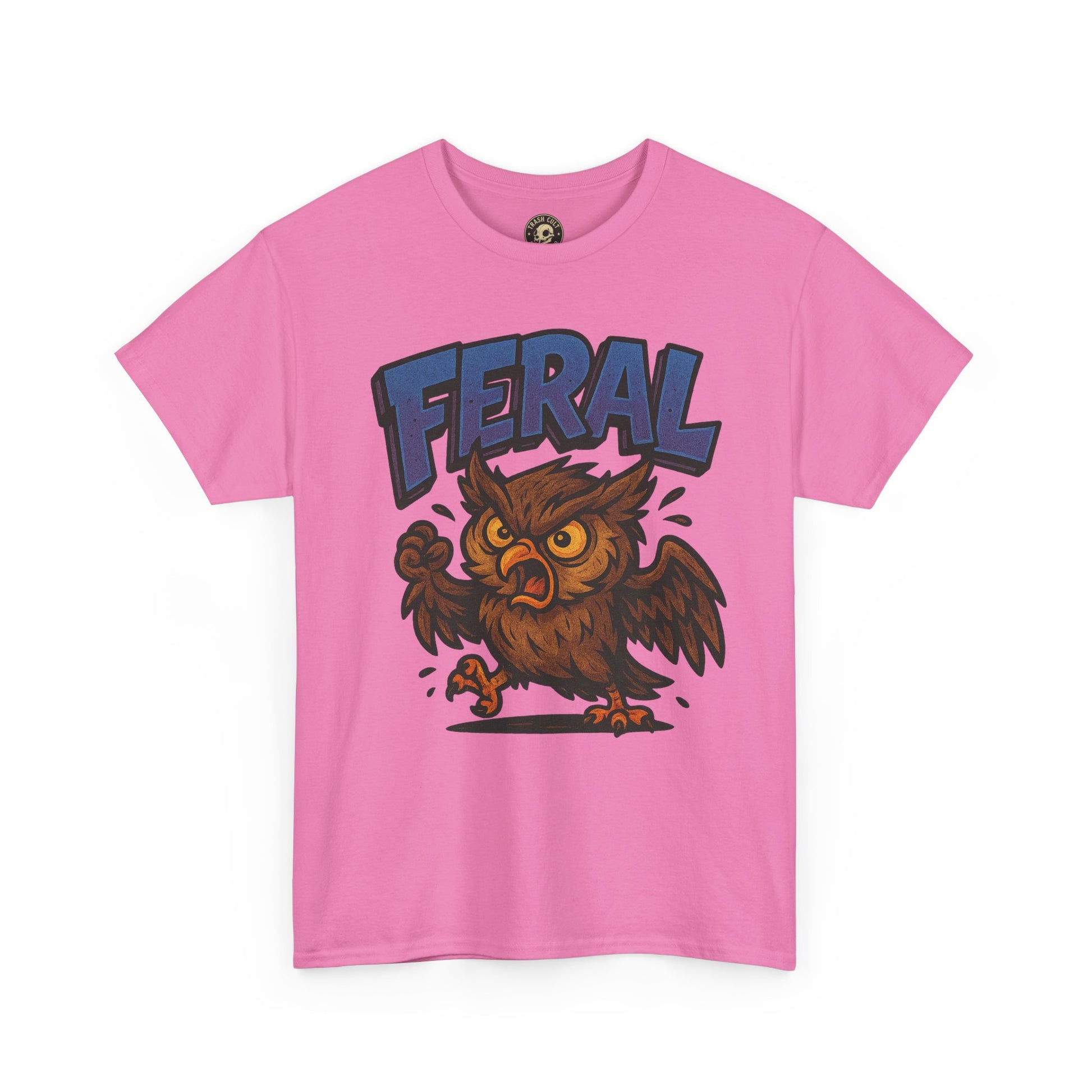 Feral Owl T-Shirt – Bold Animal Graphic Tee | Unisex Cotton Shirt for Bird Nerds & Chaos Lovers