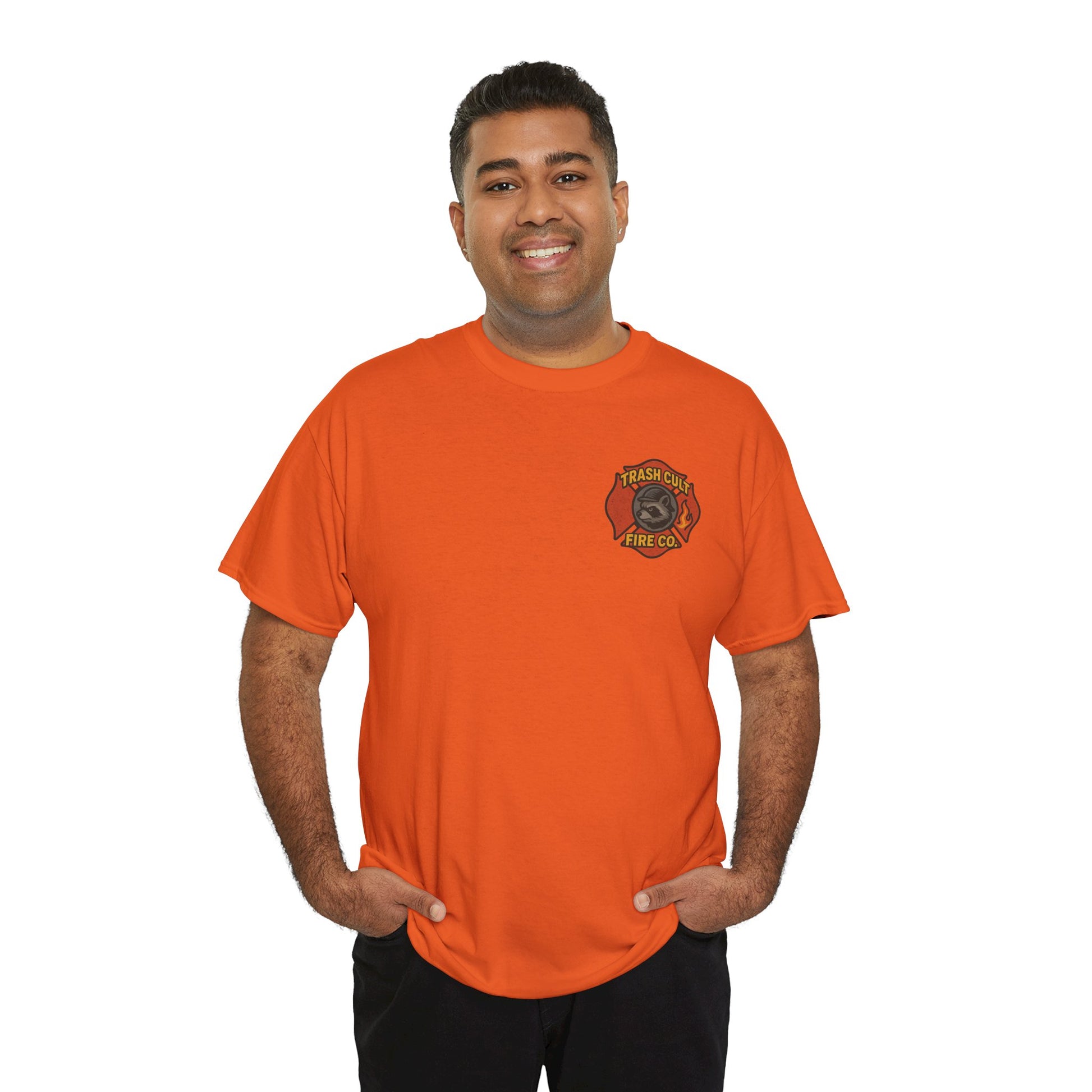 Trash Cult Fire Co. Unisex Tee - Quirky Raccoon Design, Fun Gift, Casual Wear, Firefighter Humor, Unique Apparel