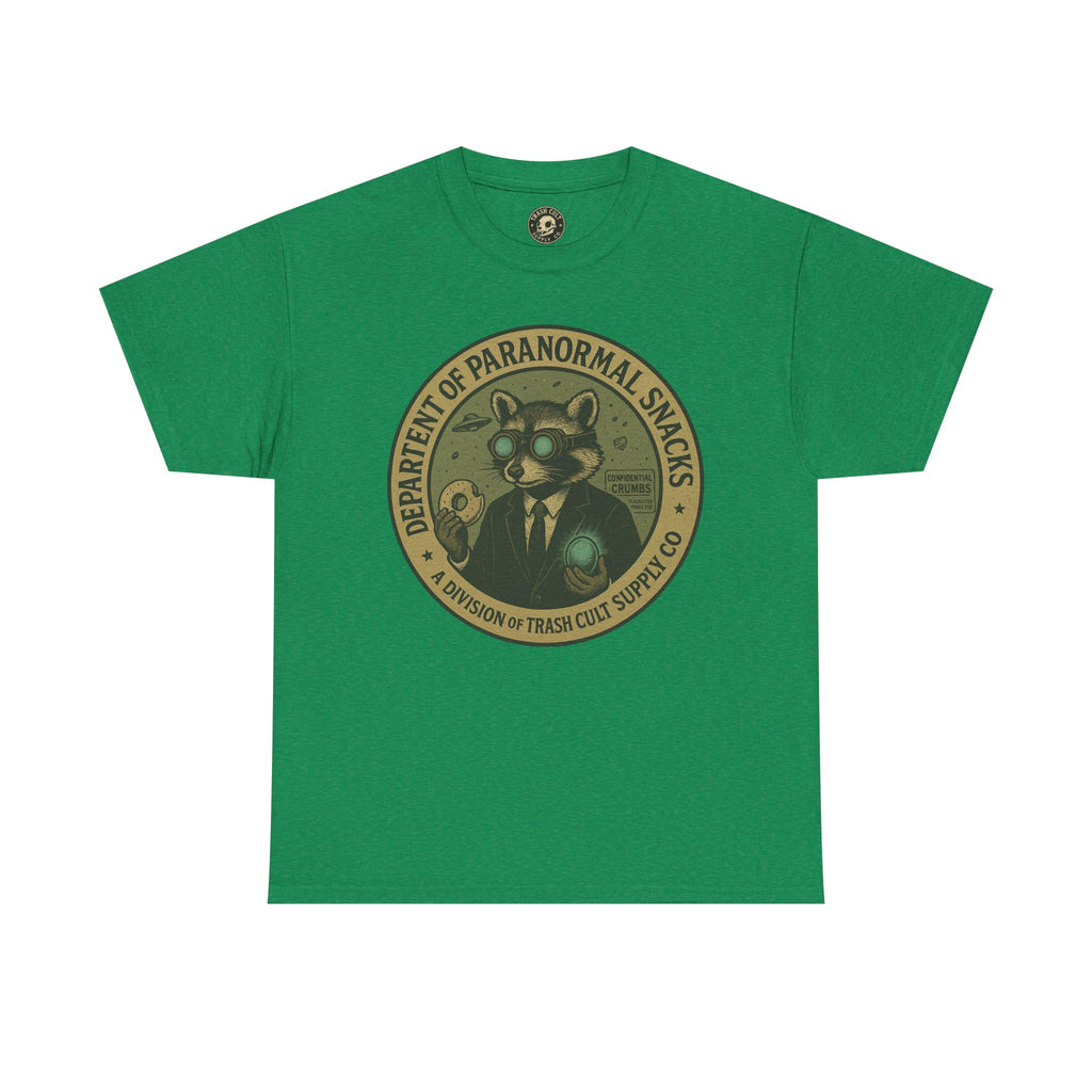 Department of Paranormal Snacks Shirt – Trash Cult Supply Co – Vintage Cryptid Division Tee – Gildan 5000