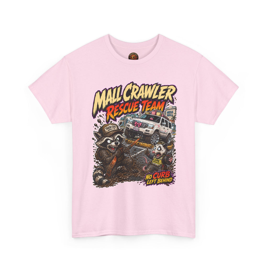 Mall Crawler Rescue Team T‑Shirt — Vintage Raccoon Rescue Graphic Tee (“No Curb Left Behind”)