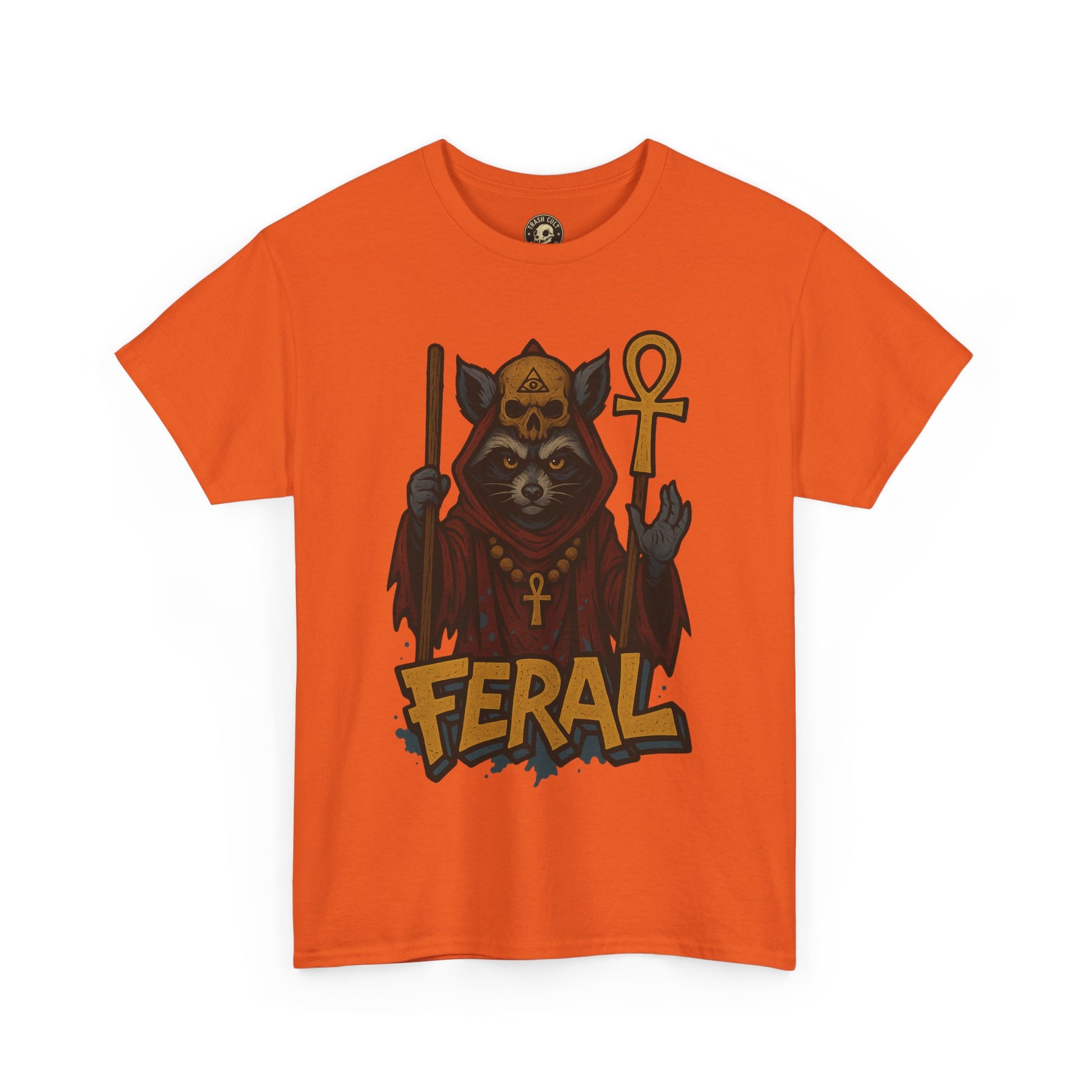 FERAL Raccoon Cult Leader Shirt – Graffiti Style Streetwear Tee | Bold Trashcore Design on Gildan 5000