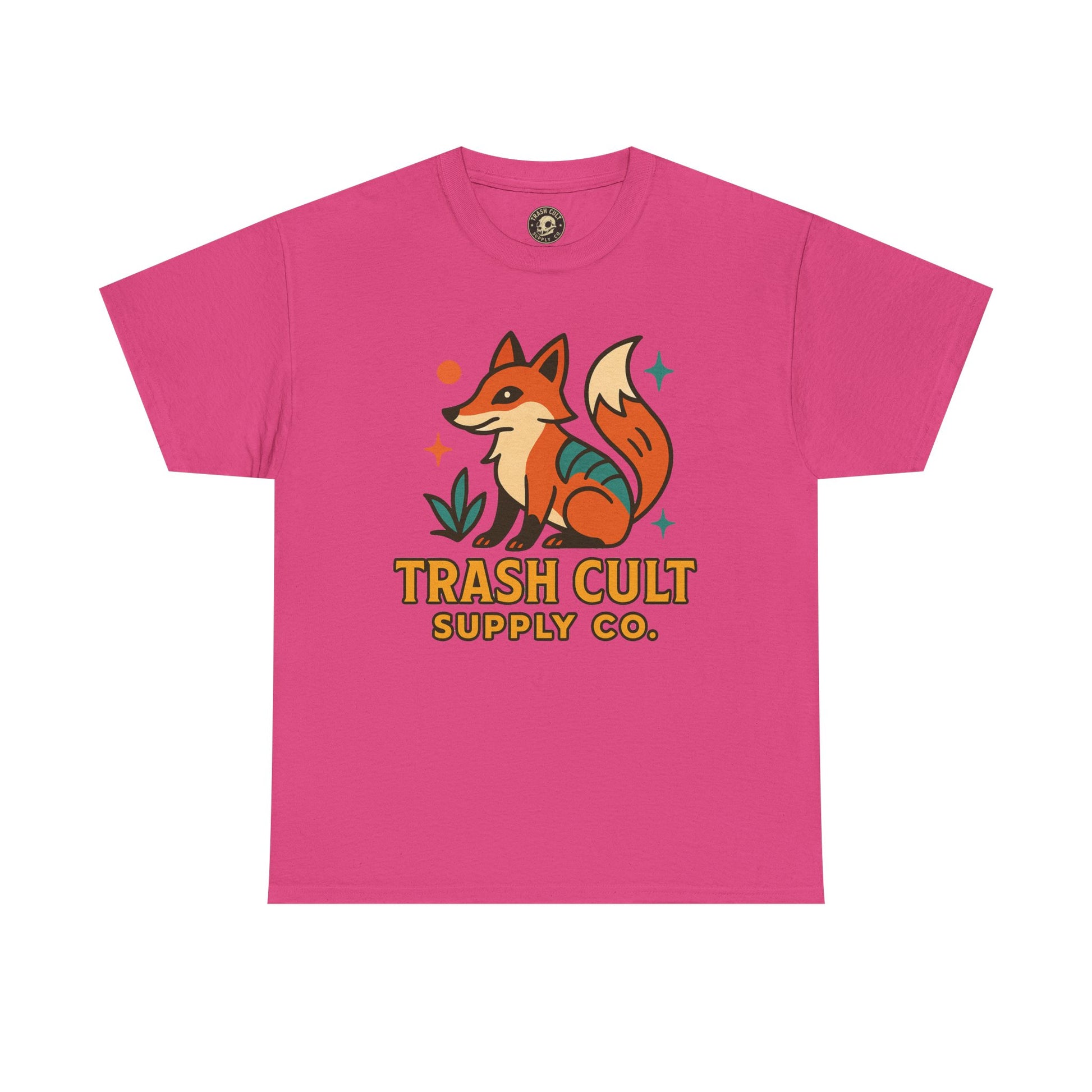 Trash Cult Fox Unisex Heavy Cotton Tee - Eco-Friendly Fashion Statement, Perfect for Nature Lovers, Casual Wear, Gifts, and Festivals