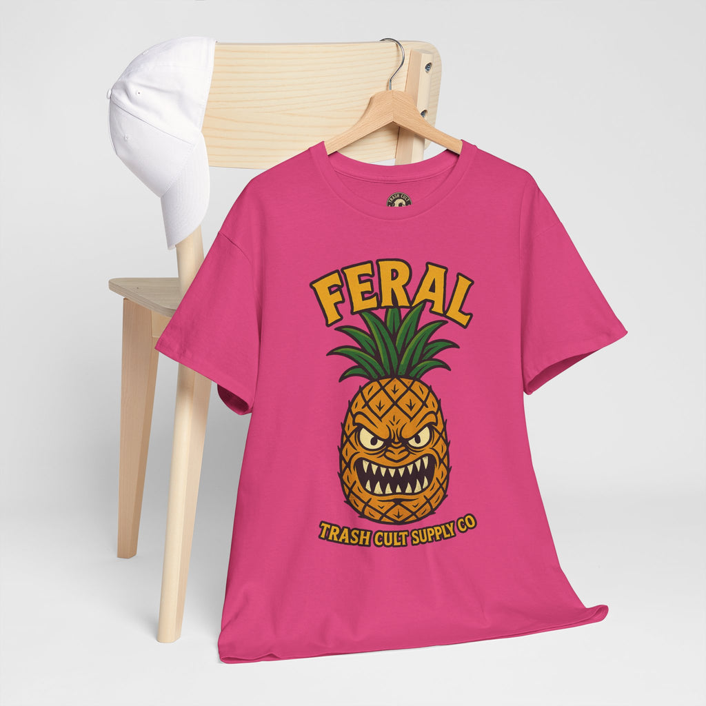 Feral Evil Pineapple Shirt – Aggressive Fruit Trashcore Tee – Gildan 5000 Unisex