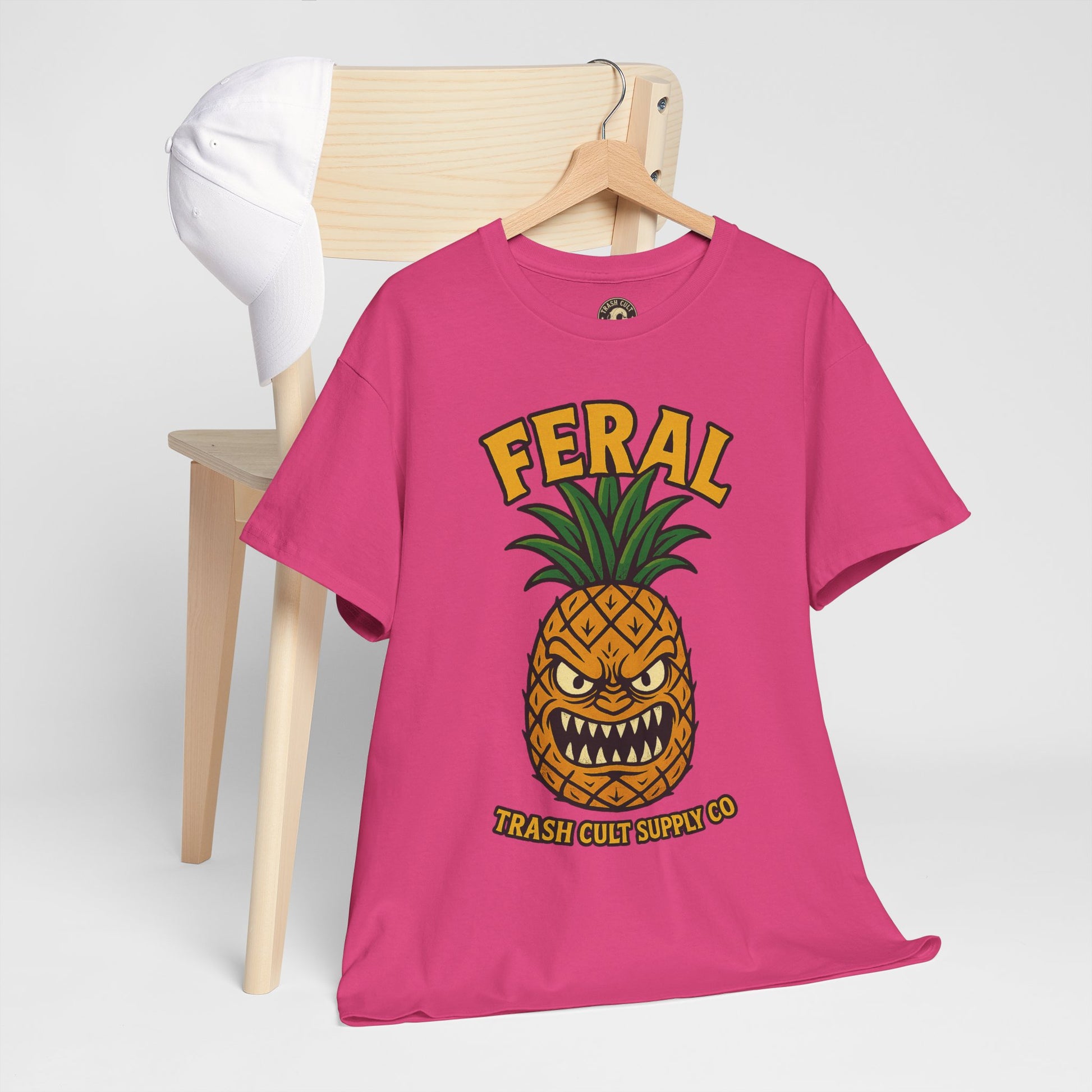 Feral Evil Pineapple Shirt – Aggressive Fruit Trashcore Tee – Gildan 5000 Unisex