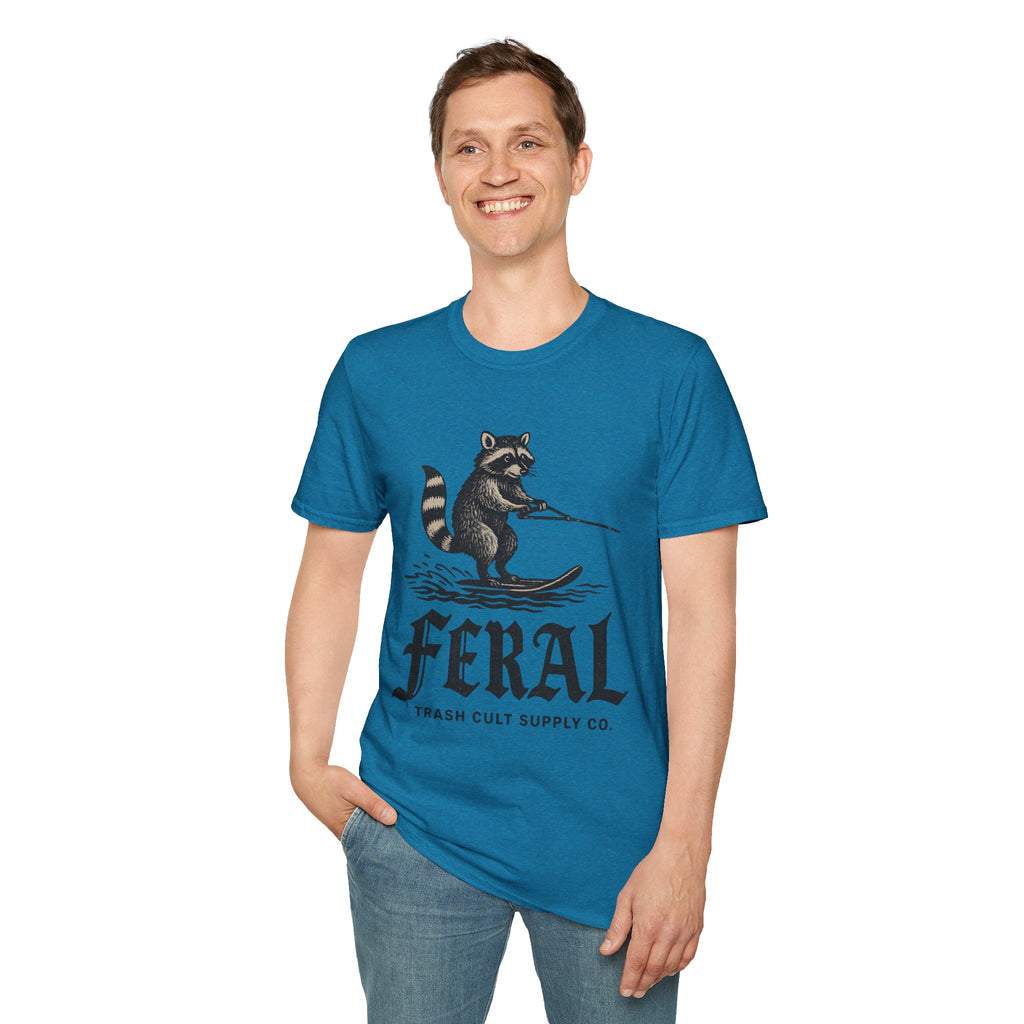 Feral Water Skiing Raccoon Vintage Shirt – Trash Cult Supply Co. | Gildan 2000 Softstyle