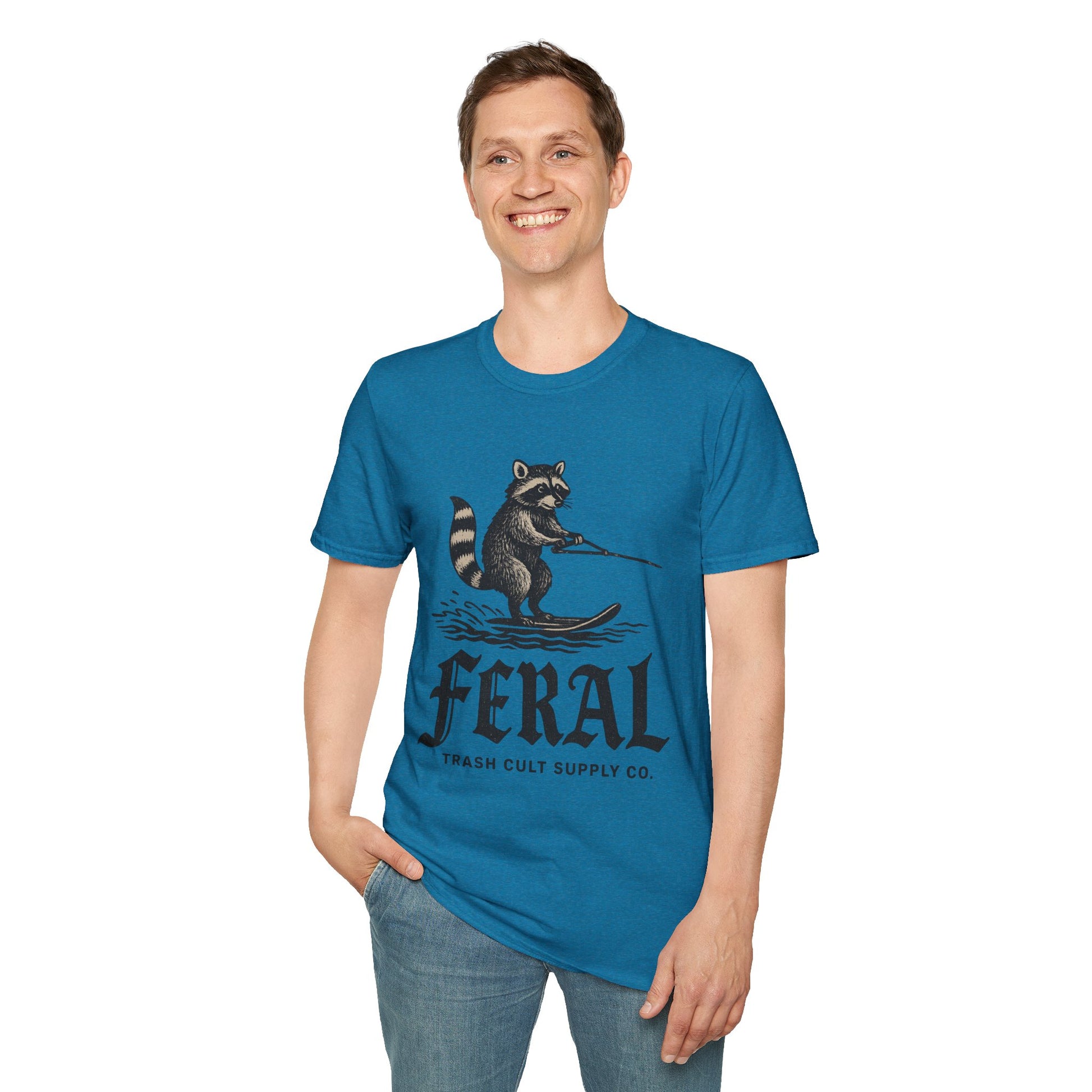 Feral Water Skiing Raccoon Vintage Shirt – Trash Cult Supply Co. | Gildan 2000 Softstyle
