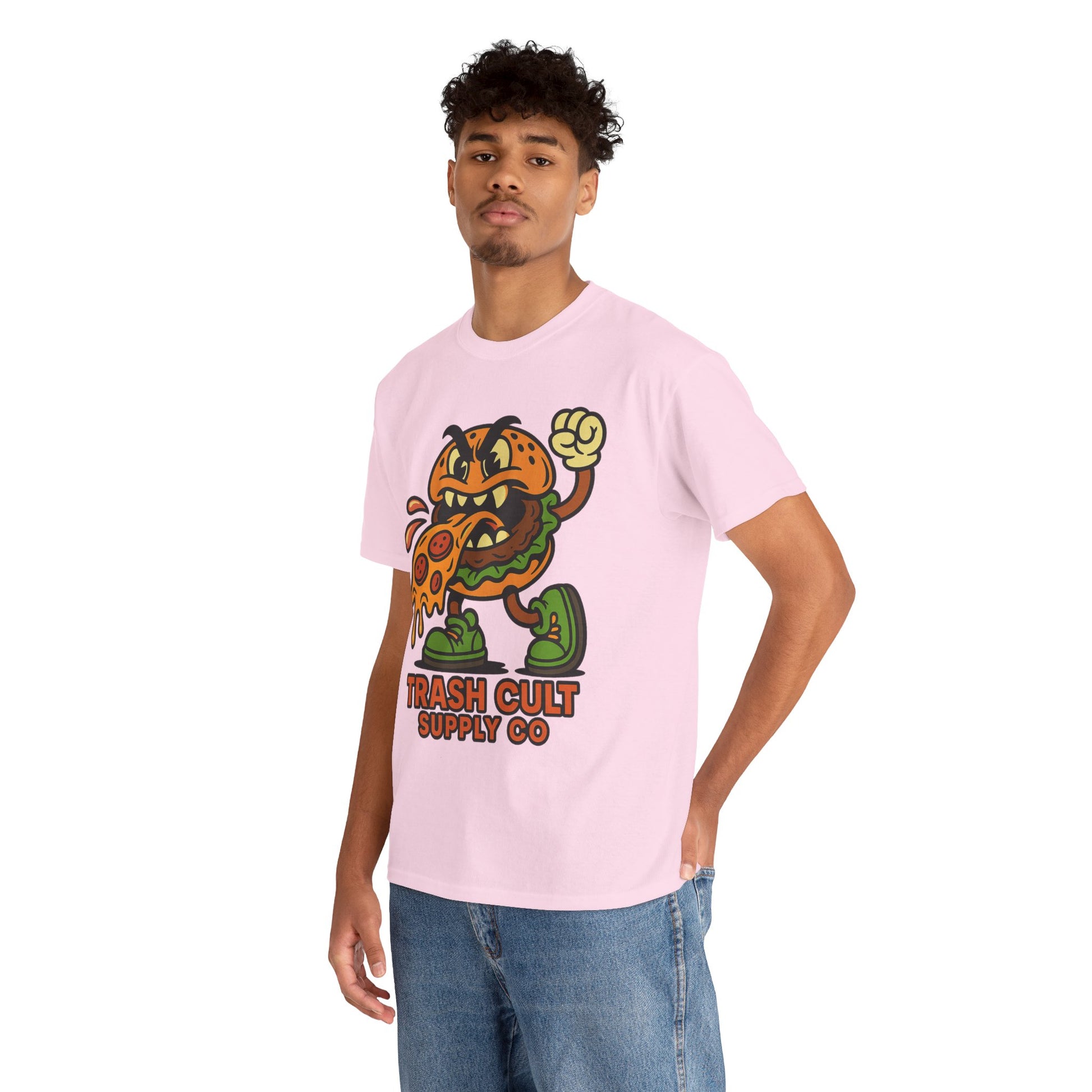 Angry Burger Pizza Spitter Tee – Trash Cult Supply Co | Gildan 5000 Shirt