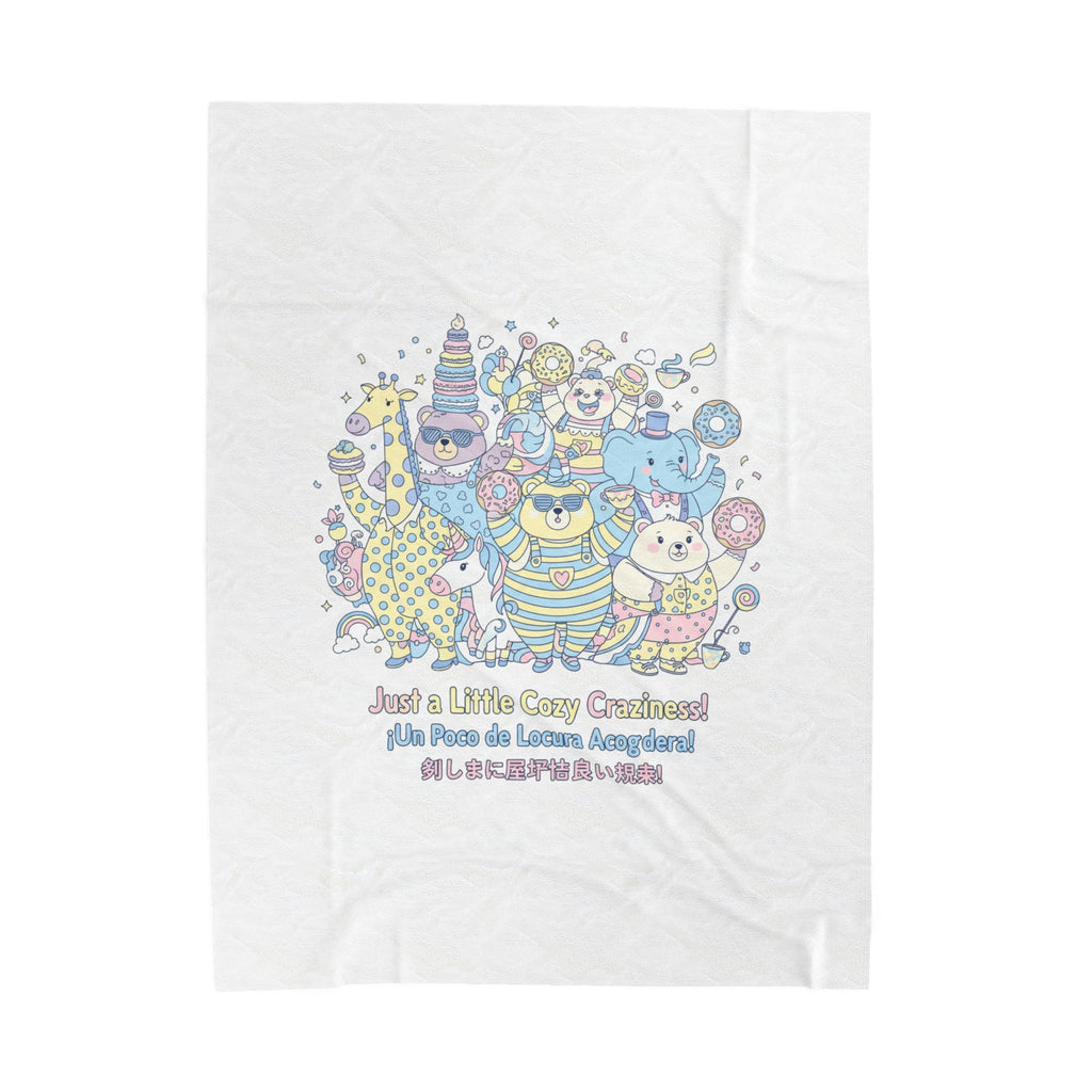 Cozy Cute Chaos Velveteen Plush Blanket | mildly unhinged, whimsical weird