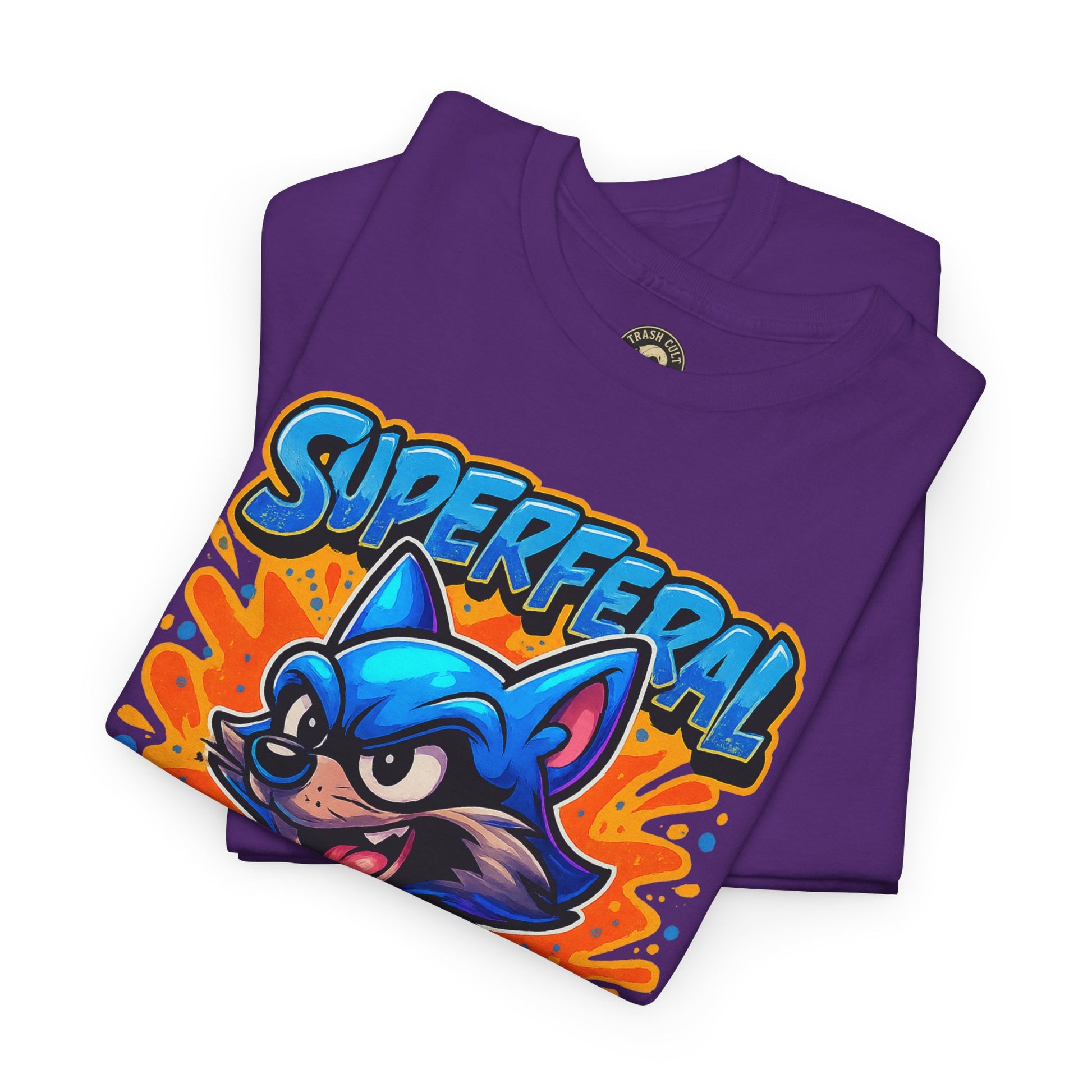 SuperFeral Raccoon Graffiti Shirt – Bold New School Superhero Streetwear | Trash Cult Supply Co