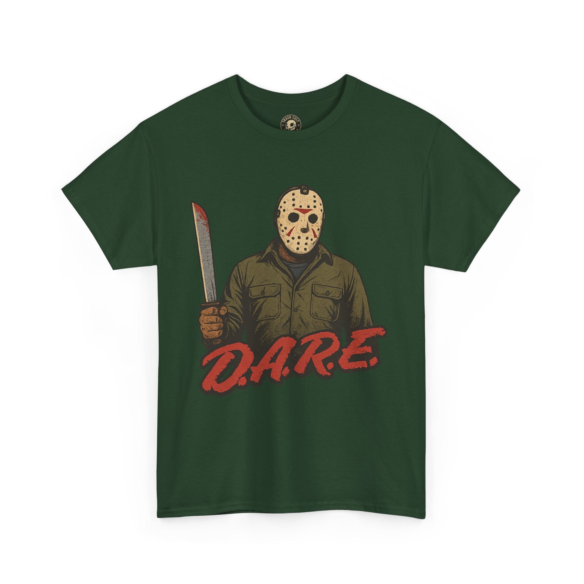 Jason Voorhees D.A.R.E. Parody Shirt – 1980s Horror Meme Tee | Gildan 5000 Slasher Graphic