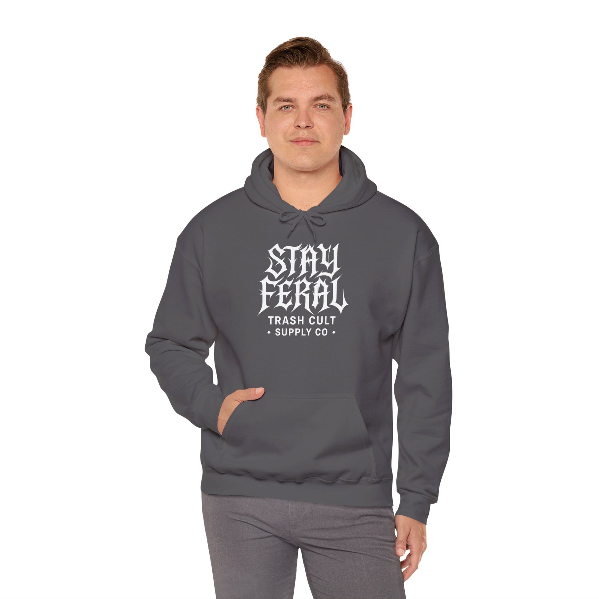 Stay Feral Gothic Hoodie – Trash Cult Supply Co Unisex Pullover