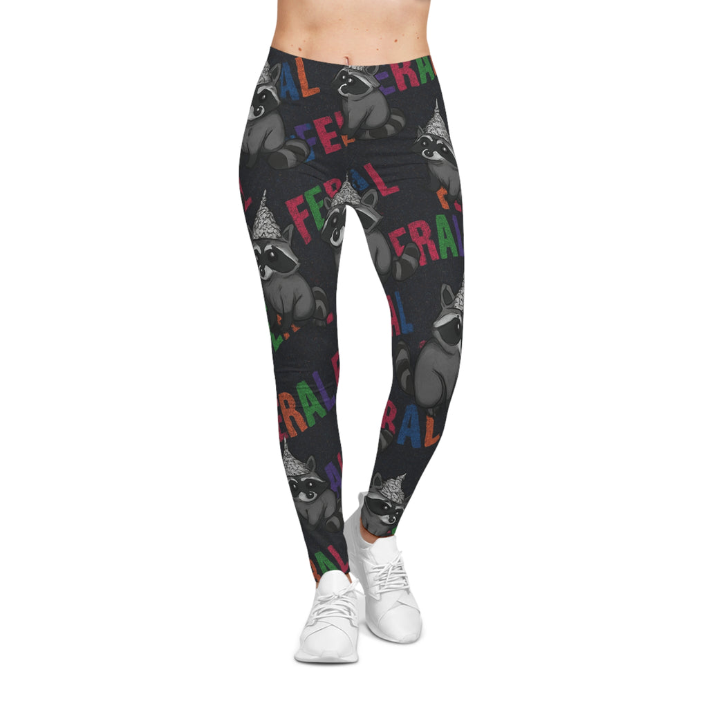 Feral Raccoon Leggings – Funny Animal Print Pants for Women | Bold Gift for Animal Lovers