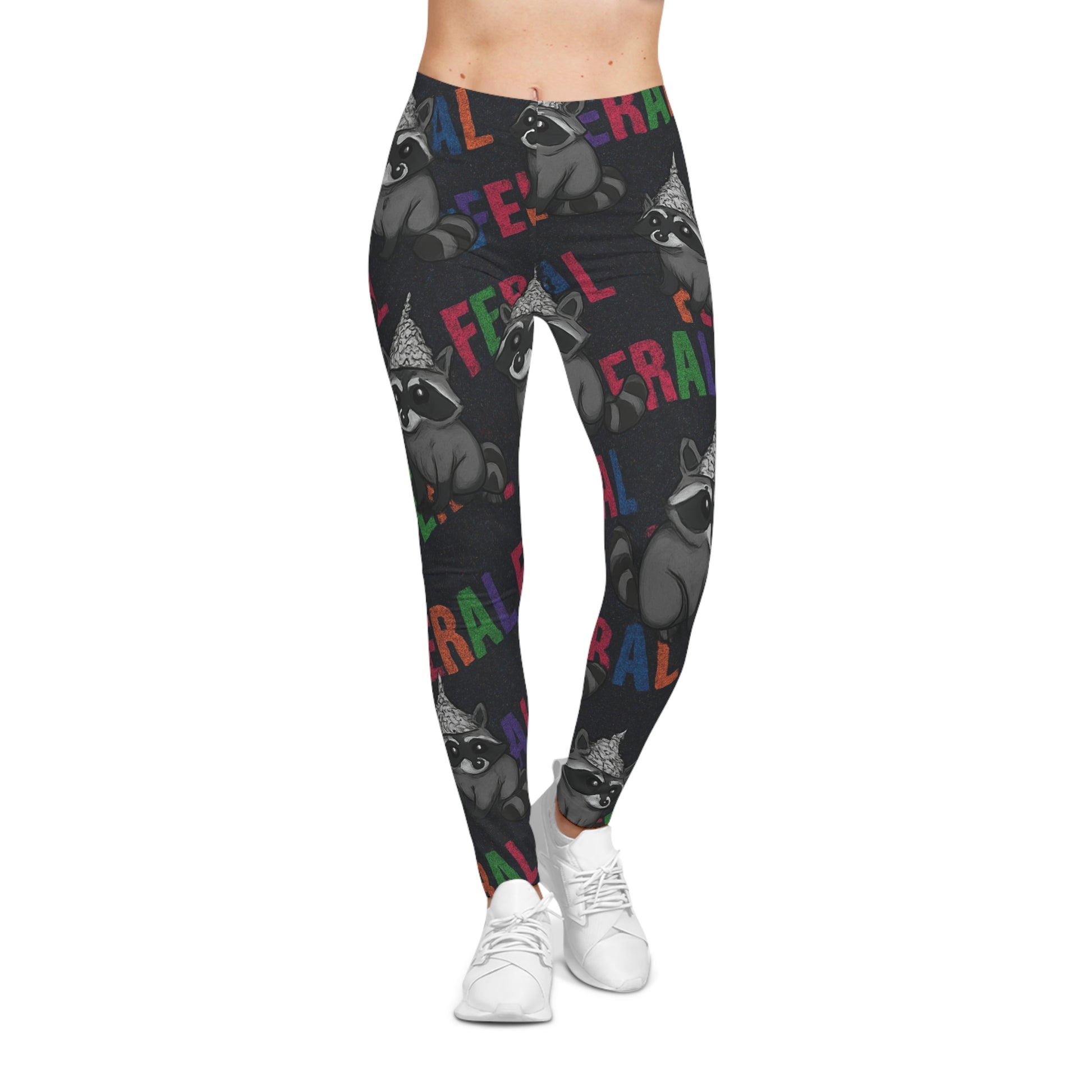 Feral Raccoon Leggings – Funny Animal Print Pants for Women | Bold Gift for Animal Lovers