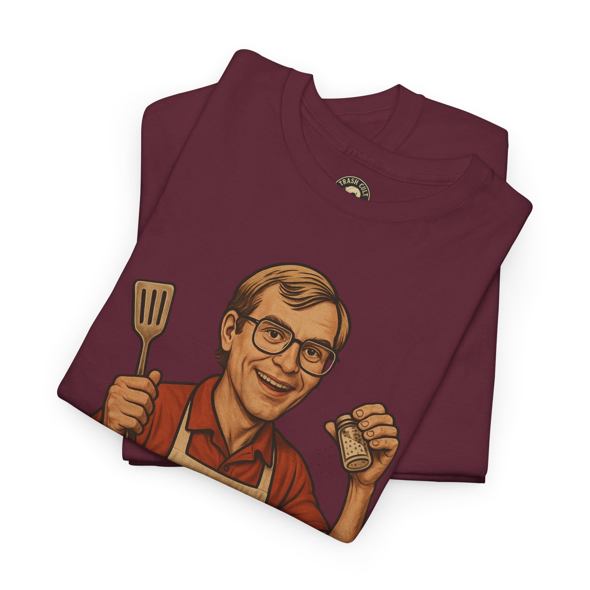 Kiss the Cook Dark Humor Chef Shirt – Creepy Retro Kitchen Parody