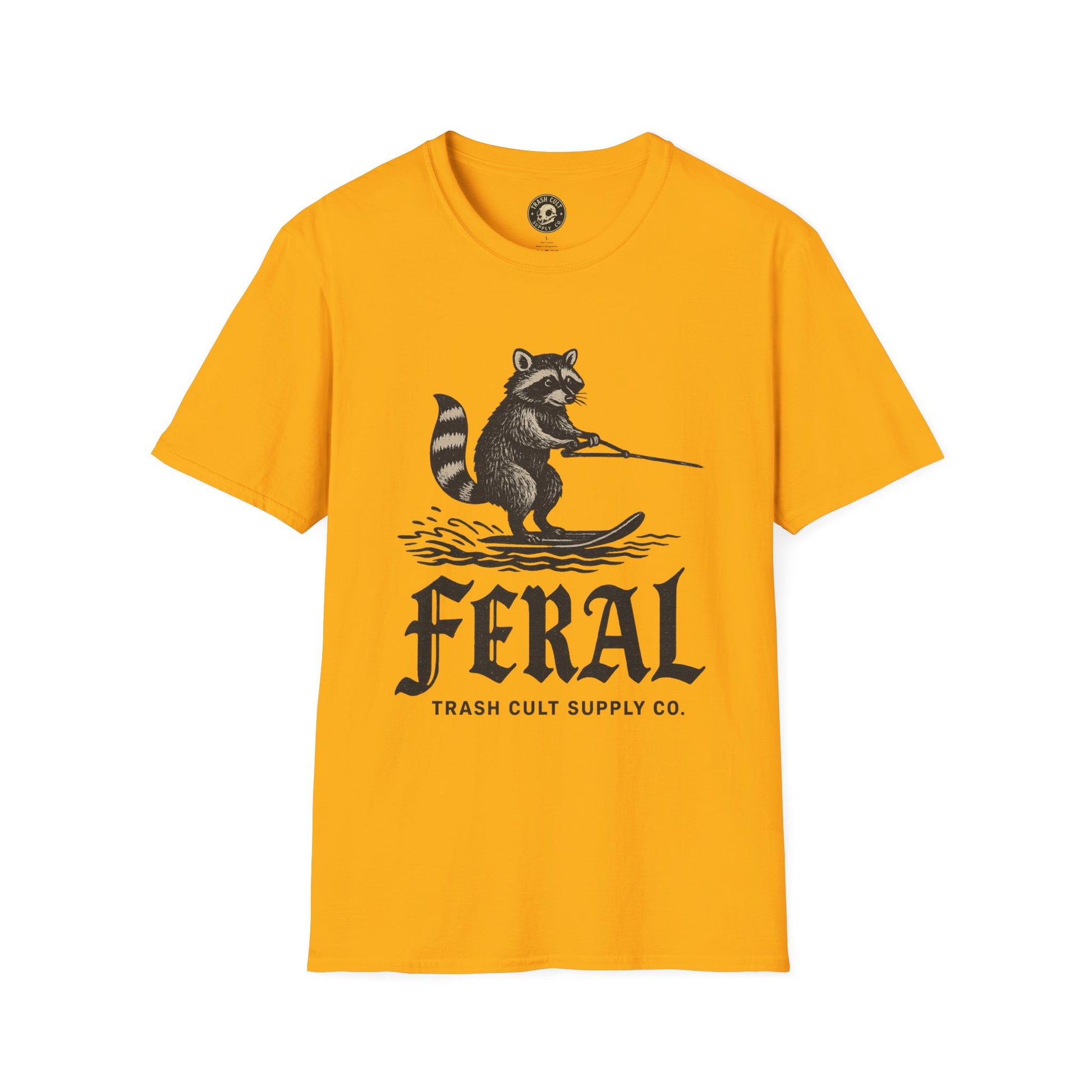 Feral Water Skiing Raccoon Vintage Shirt – Trash Cult Supply Co. | Gildan 2000 Softstyle