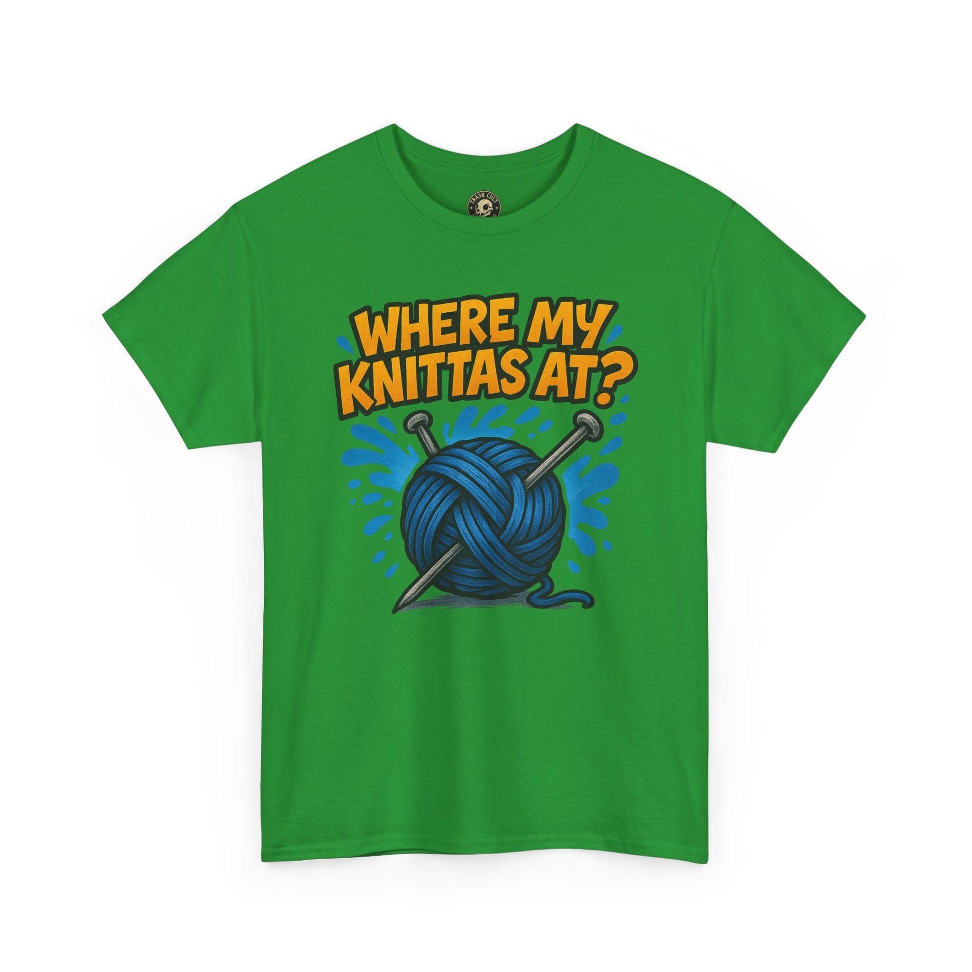 Knit Lovers Tee: Where My Knittas At? | Funny Yarn Shirt, Gift for Knitters, Crafting Apparel, Crochet Humor T-Shirt, Cozy Knitwear