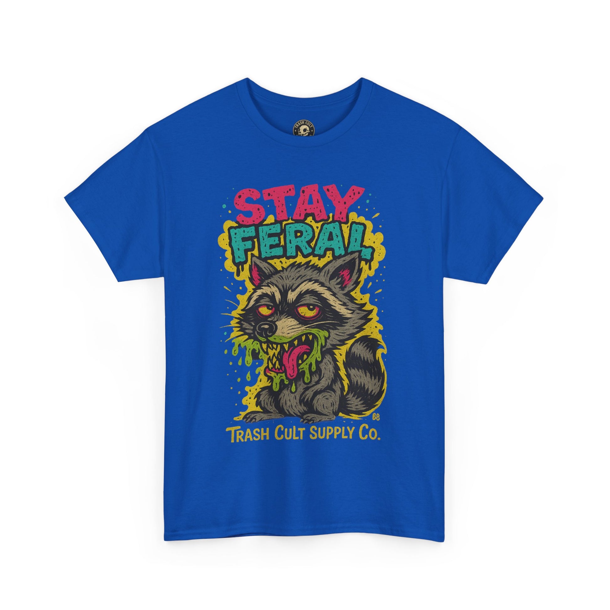 Stay Feral Raccoon Lowbrow Tee – Trash Cult Supply Co. | Gildan 5000
