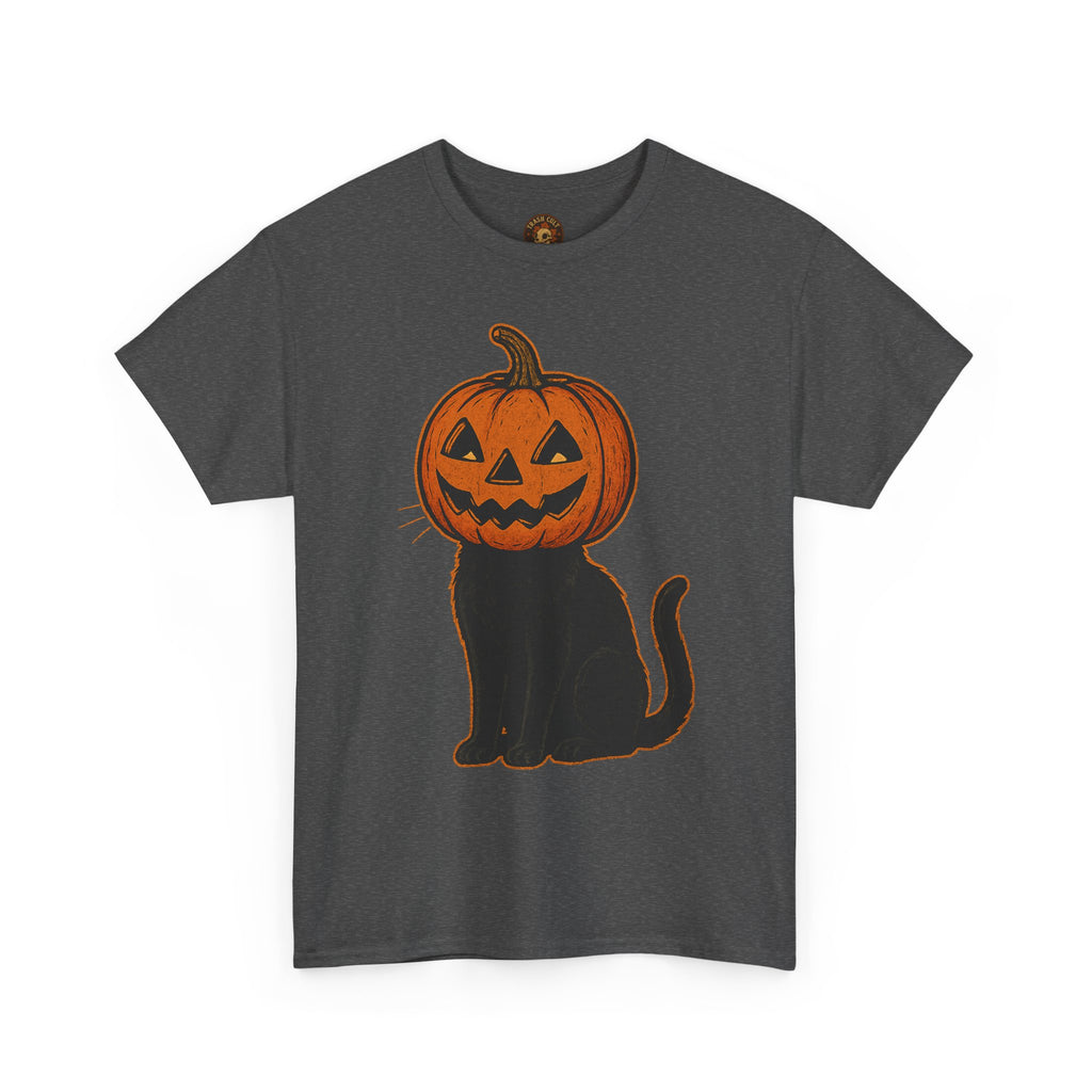 Black Cat Pumpkin Head Halloween T-Shirt – Jack O’Lantern Cat Design